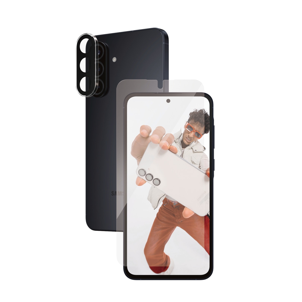 SAFE by PanzerGlass Displayschutzglas »2-in-1 Protection Ultra-Wide Fit Screen + Camera Lens Protection«, für Samsung Galaxy A56 5G, Displayschutzfolie, Schutzfolie, Bildschirmschutz, kratz- & stossfest