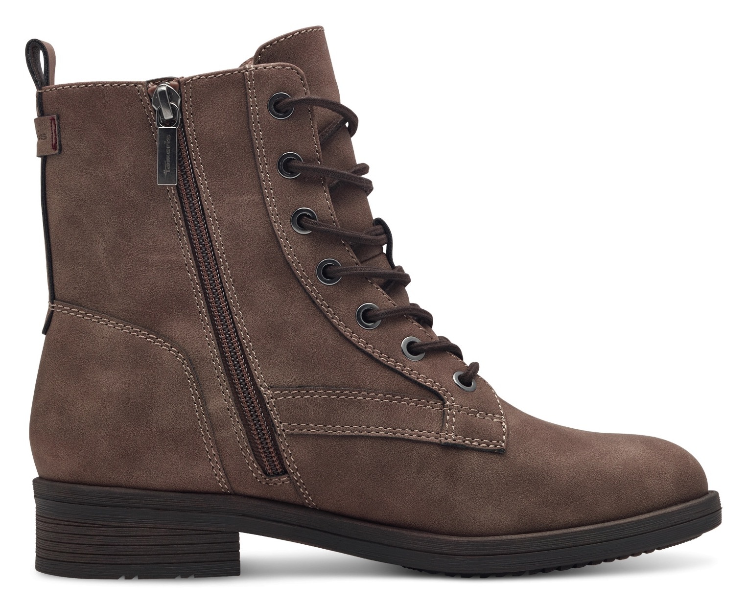 Tamaris Schnürboots, Blockabsatz, Schnürboots Stiefelette mit Zierreissverschluss