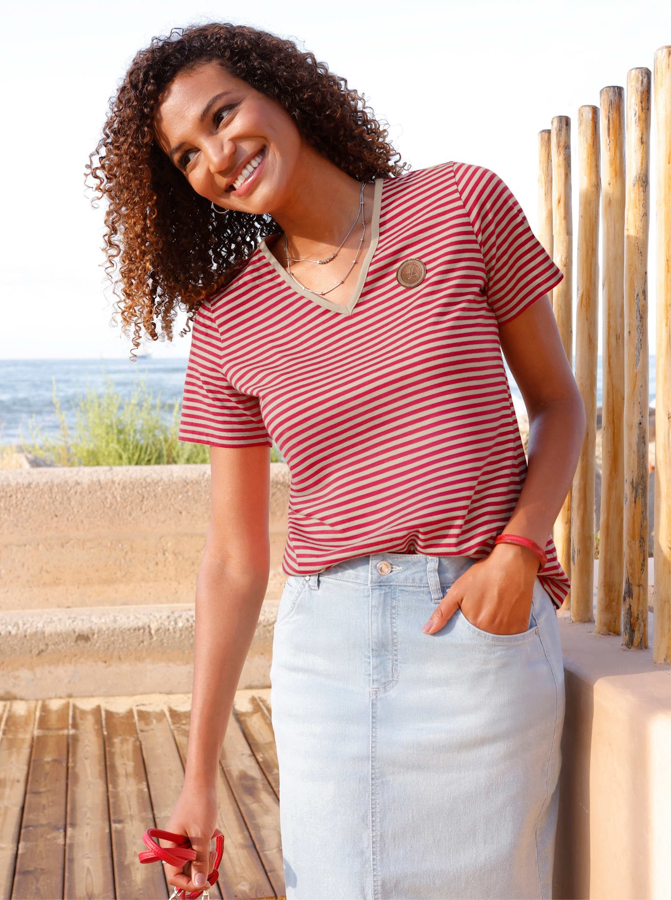 Casual Looks V-Shirt »Ringelshirt« 1 tlg.