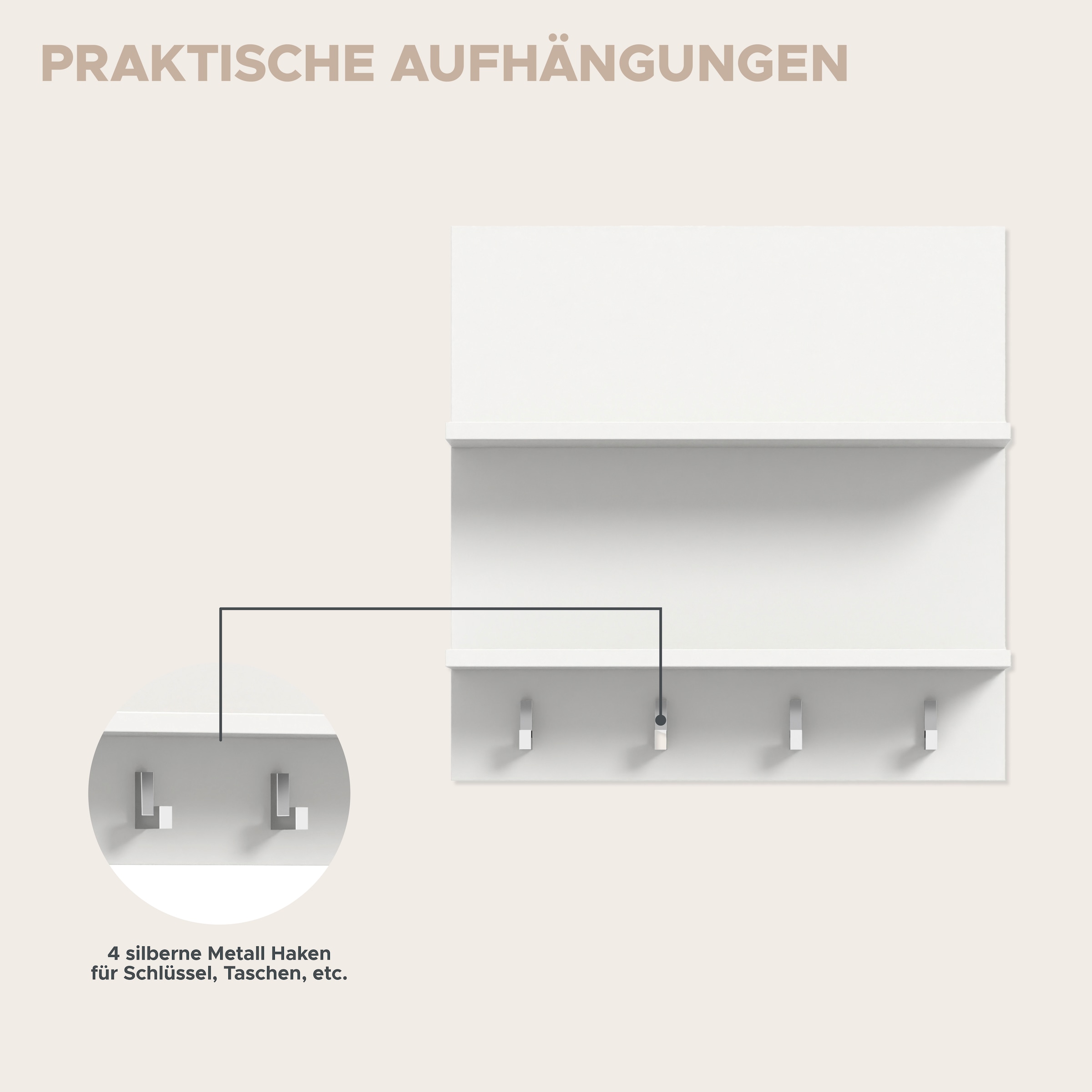 INOSIGN Garderoben-Set »Trondheim, Garderobenset 3-tlg. Breite 82 cm,«, (3 St.), hochglanz, best. aus: Spiegelschrank, Paneel, Kommode, Flur