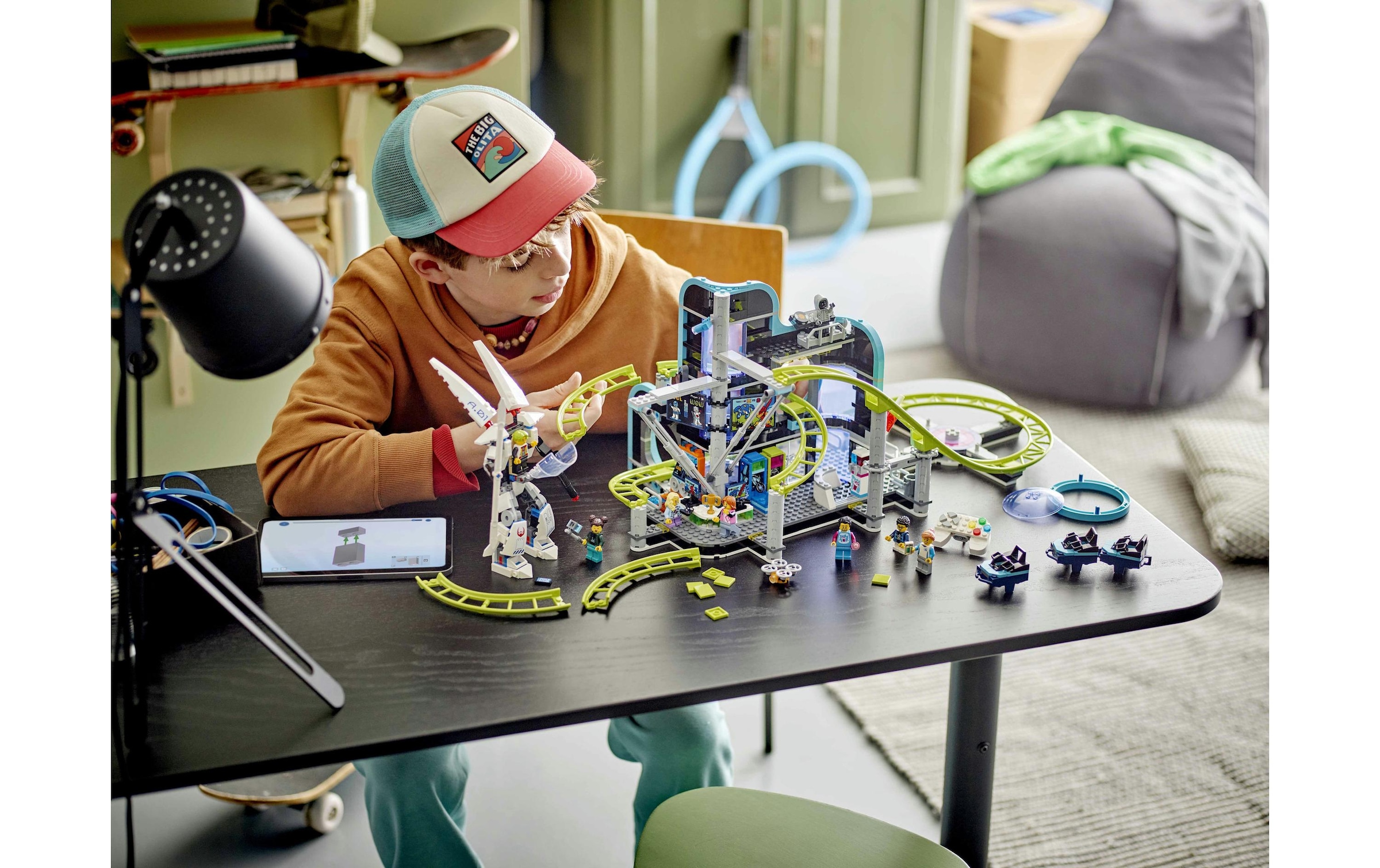 LEGO® Spielbausteine »City Achterbahn mit Roboter-Mech 60421«, (986 St.)