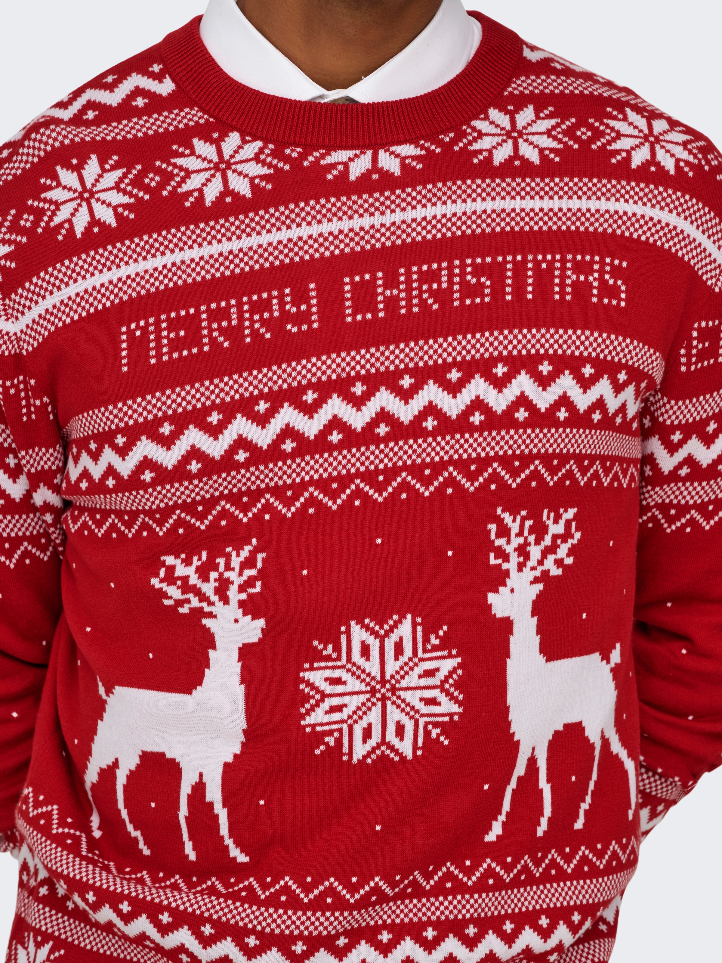 ONLY & SONS Rundhalspullover »ONSXMAS REG 5 JAQ CREW KNIT«