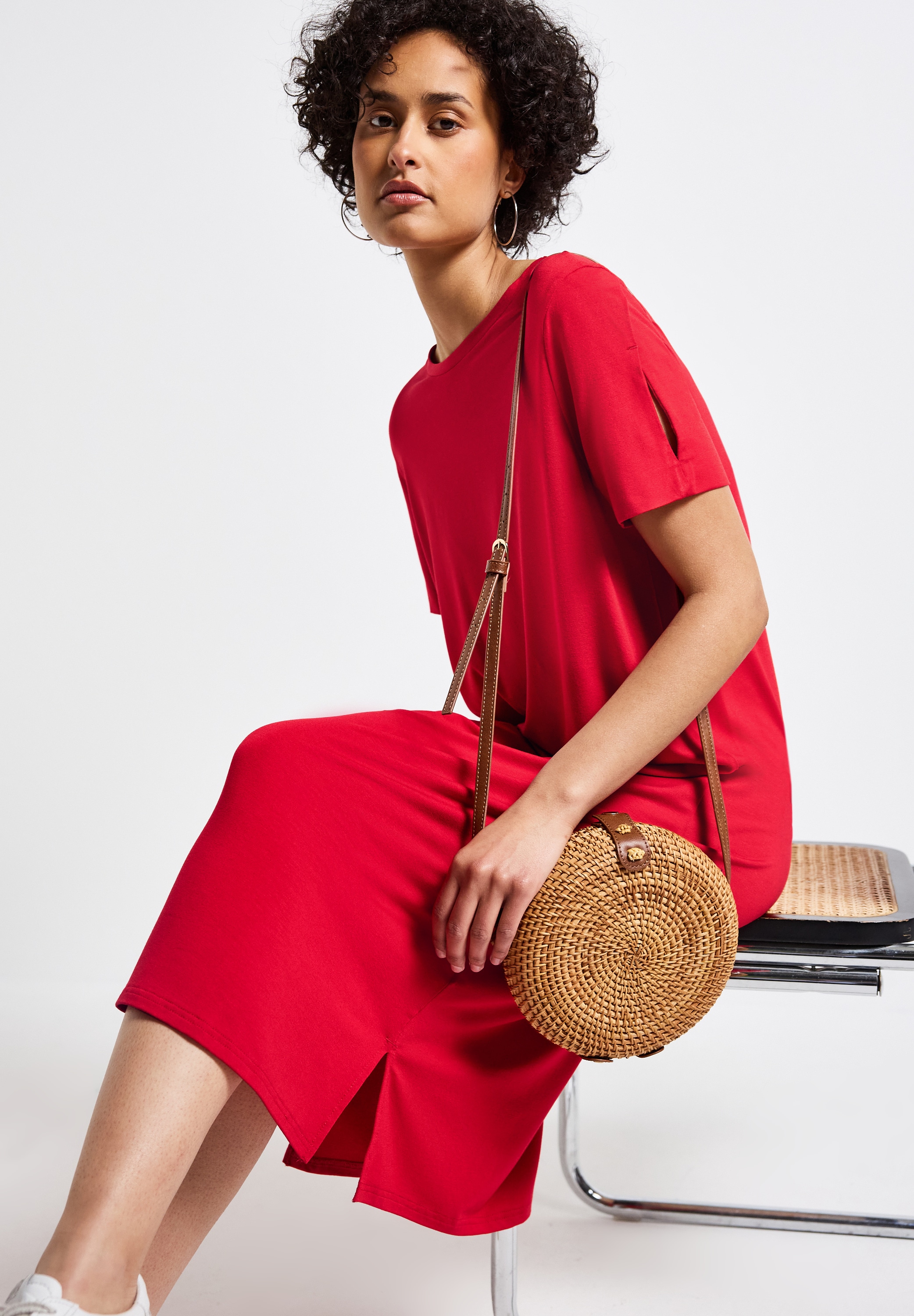STREET ONE Shirtkleid, Sommerkleid mit Schlitzdetail
