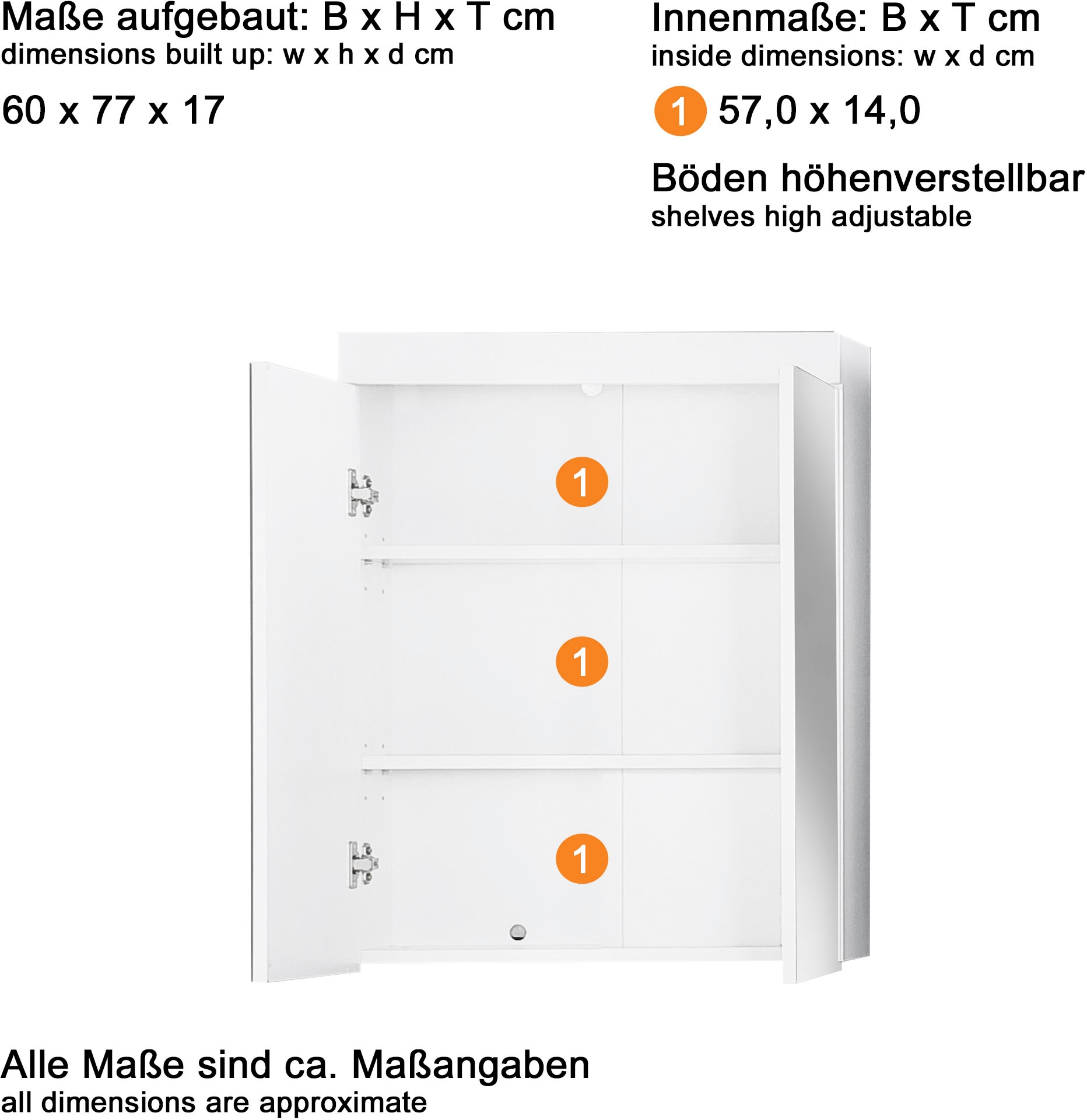 INOSIGN Badmöbel-Set »Avena«, (2 St.), Badezimmermöbel in Grau - Waschbeckenunterschrank und Spiegelschrank