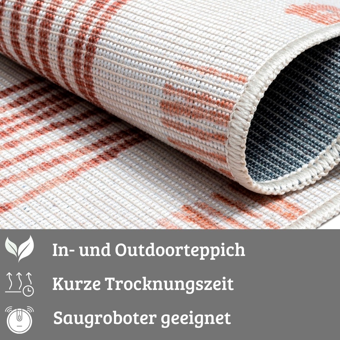 my home Teppich »Rheya, LAGERRÄUMUNG!«, rechteckig, 8 mm Höhe, Flachgewebe, modernes Design, waschbar, In- und Outdoor geeignet