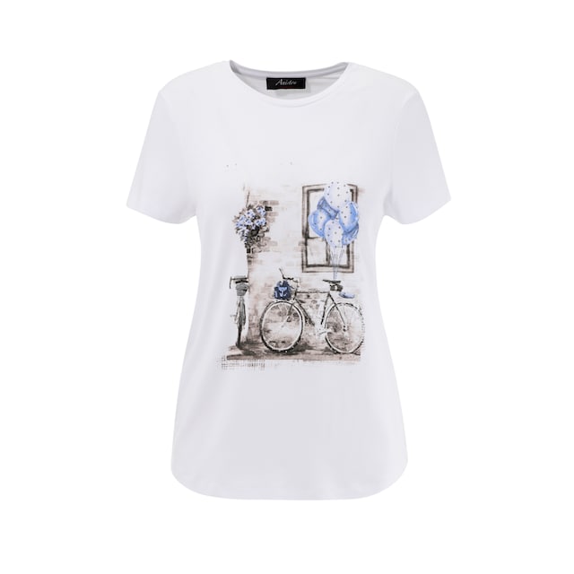 Aniston CASUAL T-Shirt, mit Glitzersteinchen verzierter Frontdruck online  shoppen | Jelmoli-Versand