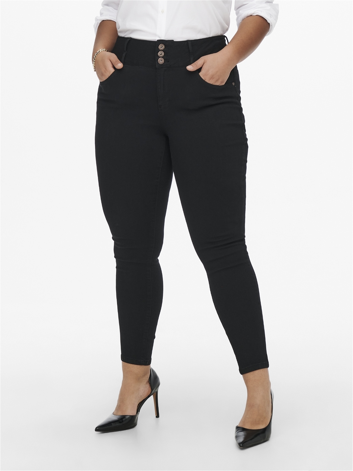 Skinny-fit-Jeans »CARANNA LIFE HW SK ANK JEANS BLACK NOOS«