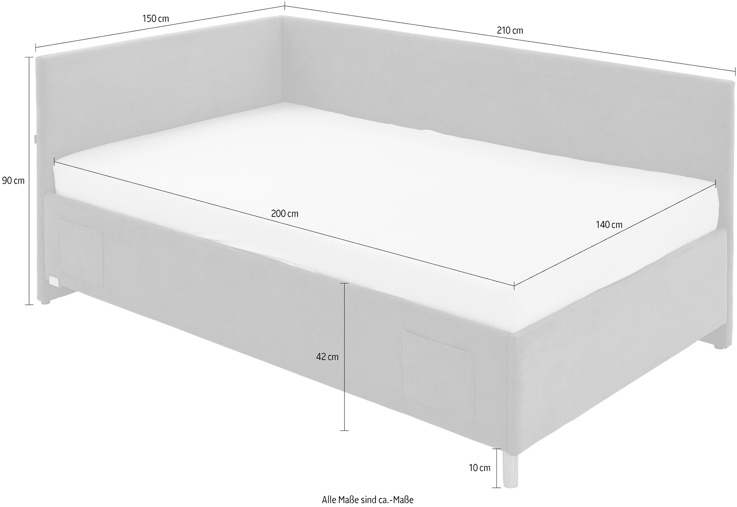 meise.möbel Kinderbett »FUN II«, Polsterbett wahlweise mit Bettkasten, Jugendbett inkl. USB-Anschluss