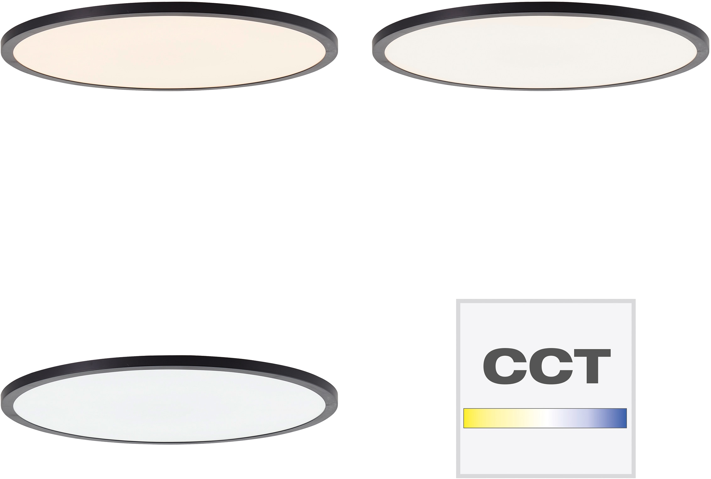 Brilliant LED Panel »Tuco«, 1 flammig, Leuchtmittel LED-Modul LED fest integriert, Ø 50cm, dimmbar, CCT, 3900 lm, Fernbedienung, Kunststoff, schwarz/weiss