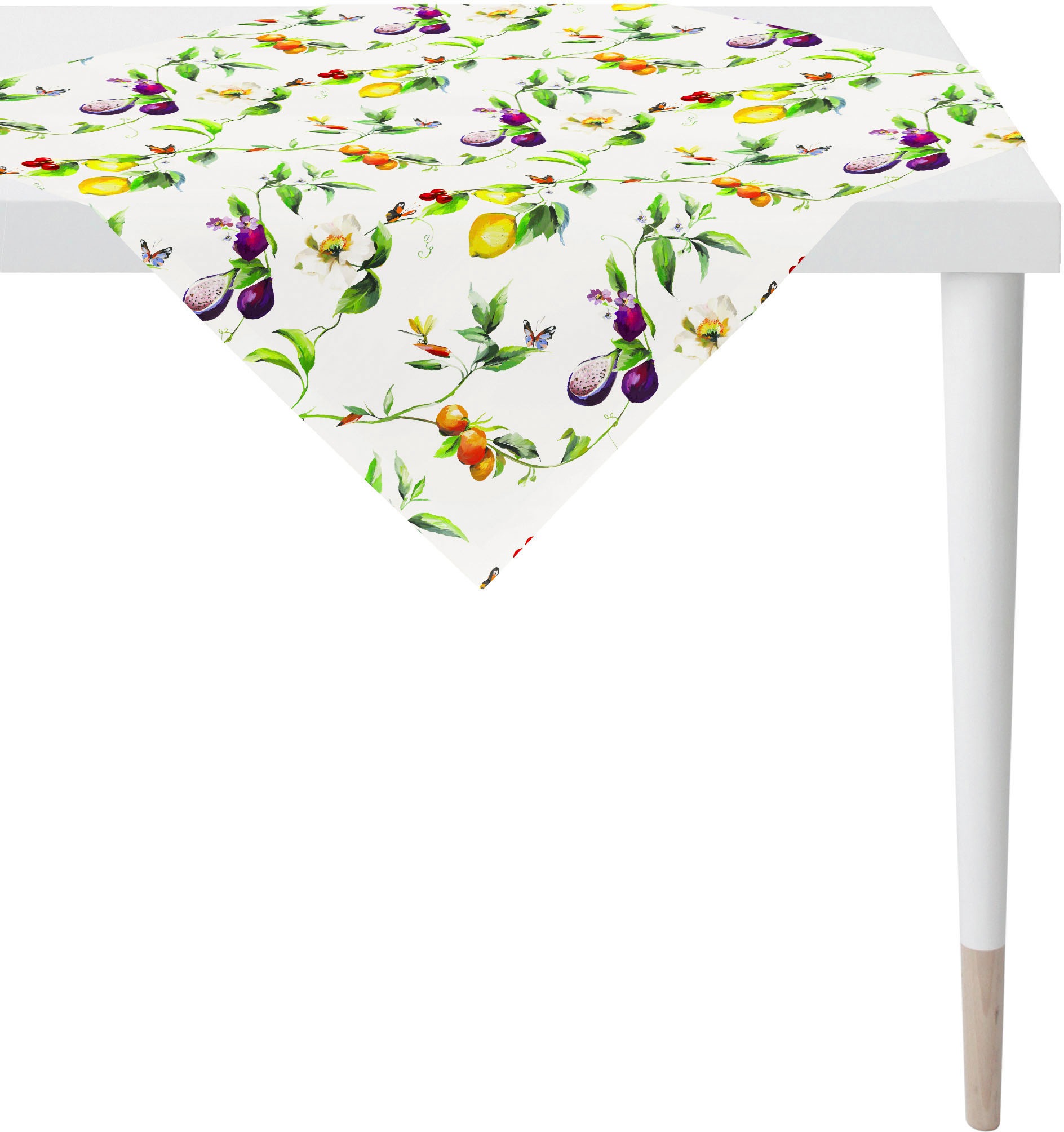 APELT Mitteldecke "6851 SUMMERTIME, Sommerdeko, Sommer" mit Blüten und Früchten, Digitaldruck