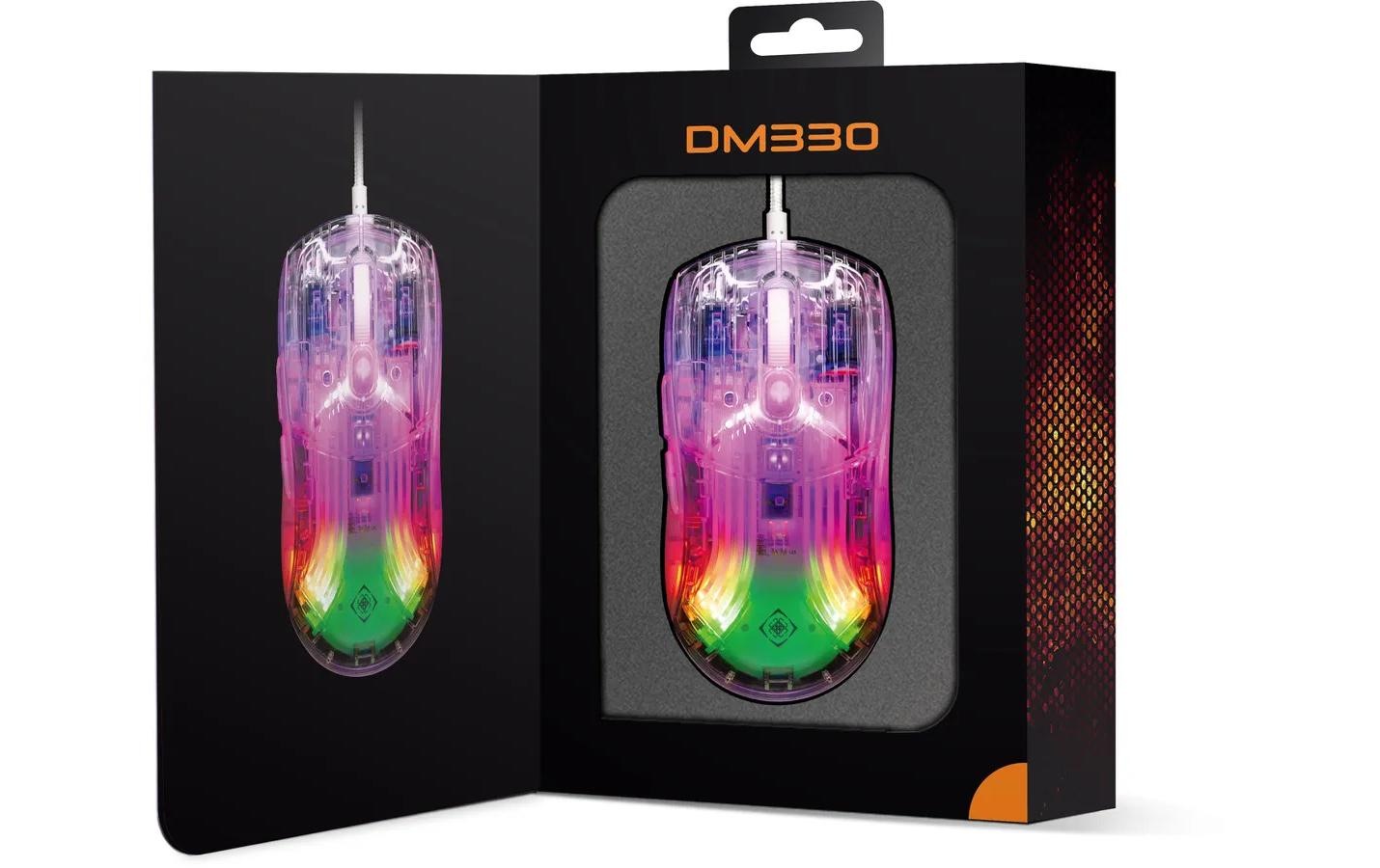 DELTACO Gaming-Maus »DM330 RGB Transparent«, kabelgebunden