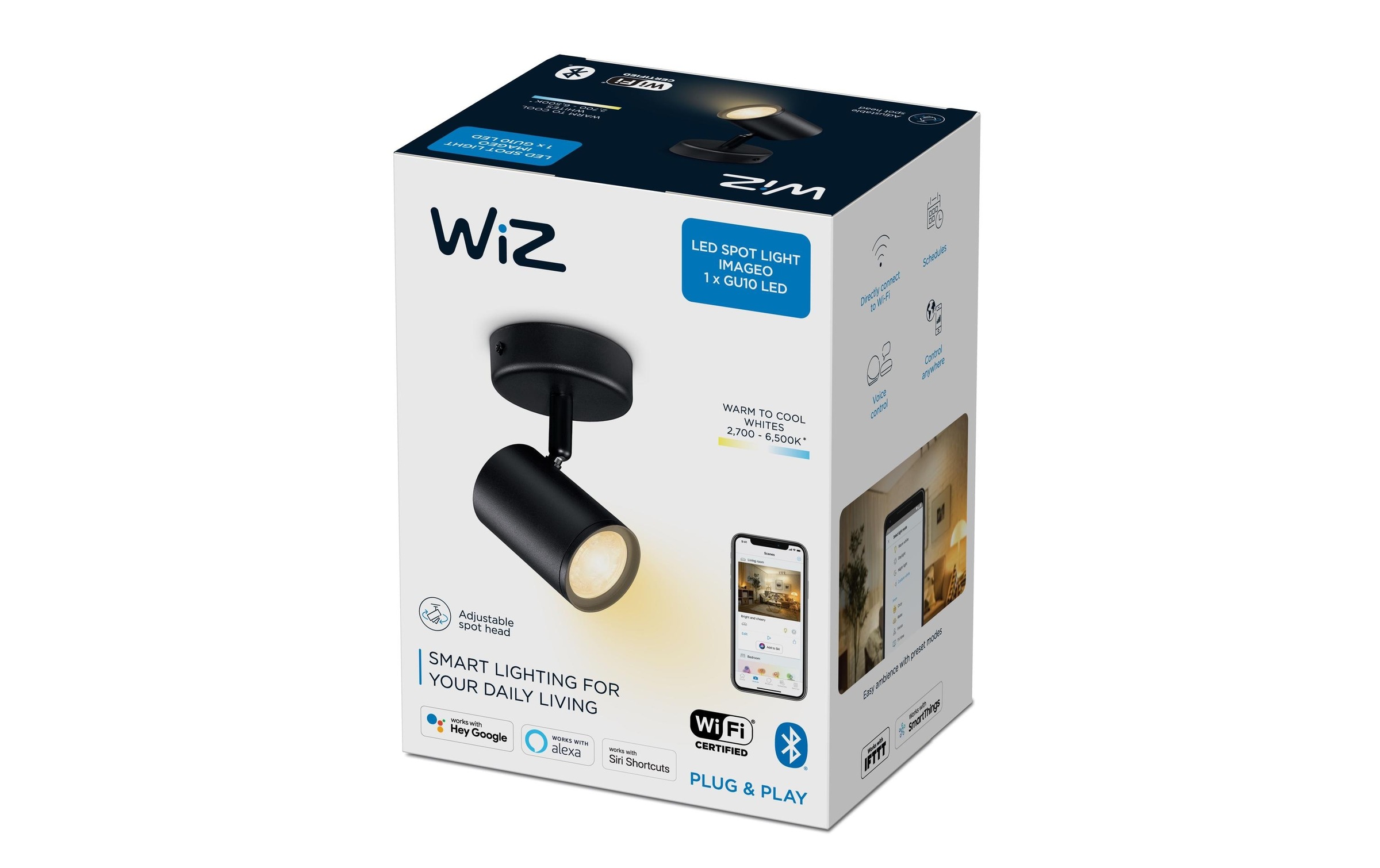 Deckenleuchte »WiZ Spots 1x5W B 2700-6500K«, 1 flammig