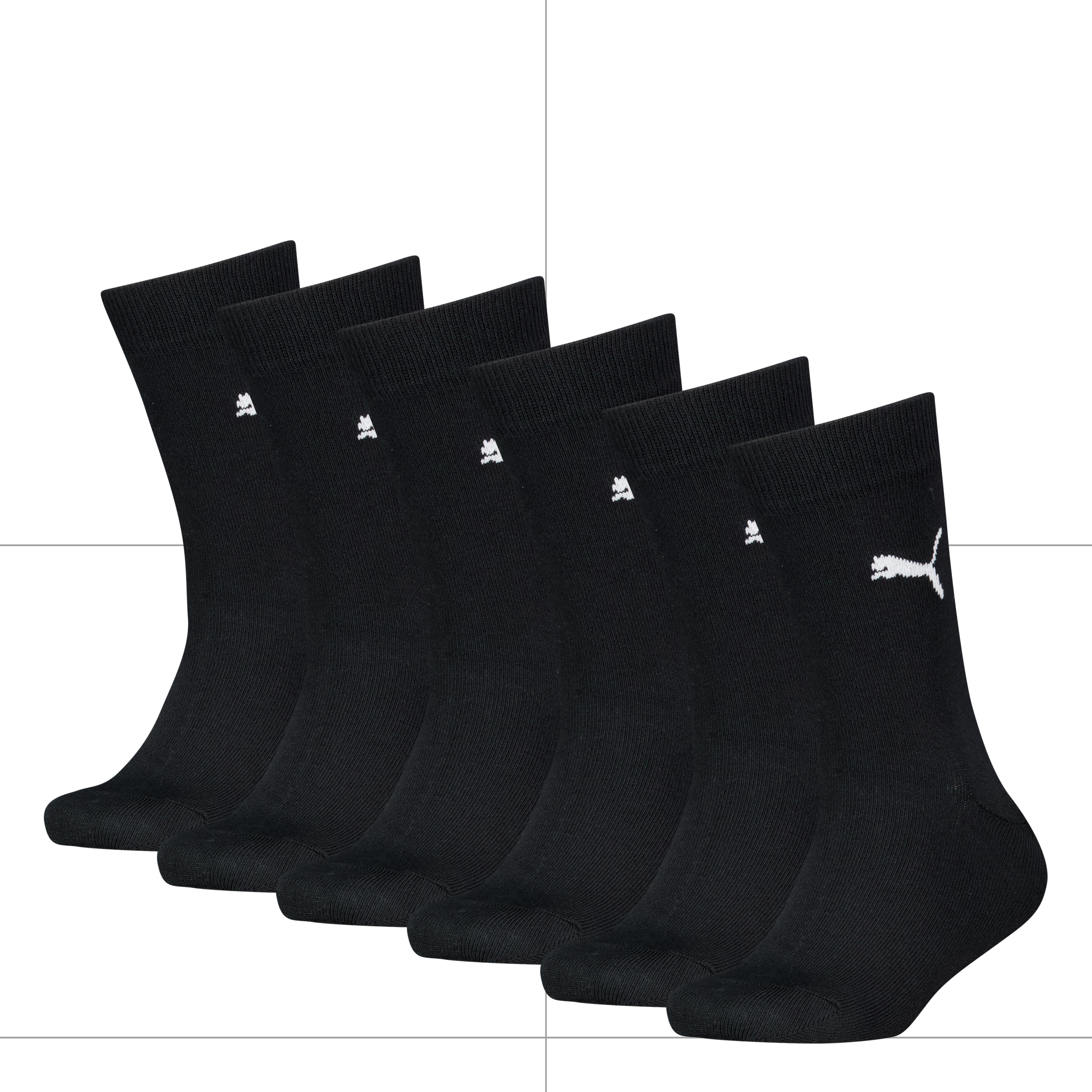PUMA Socken »PUMA KIDS EASY RIDER 6P ECOM« 6 Paar, Sportsocken, Rippenbündchen, Logo