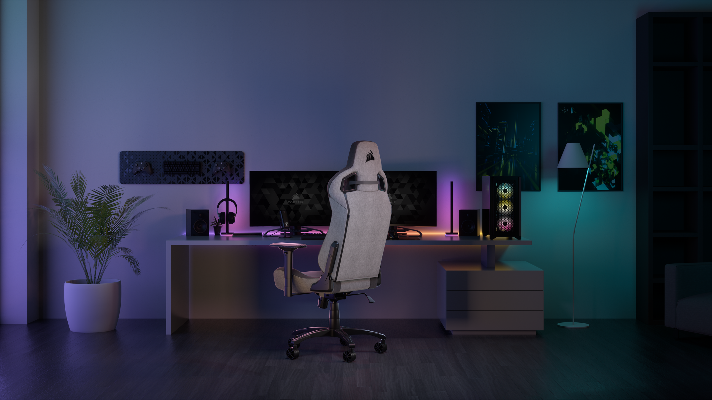 Corsair Gaming Chair »T3 Rush (2023) - Grey and Charcoal«