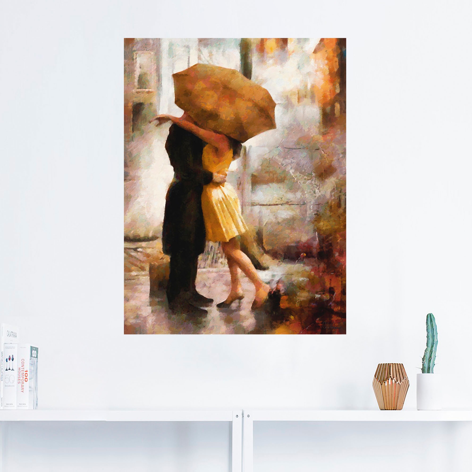 Artland Wandbild »Kuss in oder (1 online Jelmoli-Versand Bilder | von Grössen Leinwandbild, Wandaufkleber Regenschirm«, versch. Liebespaaren, als kaufen St.), Poster unter Alubild