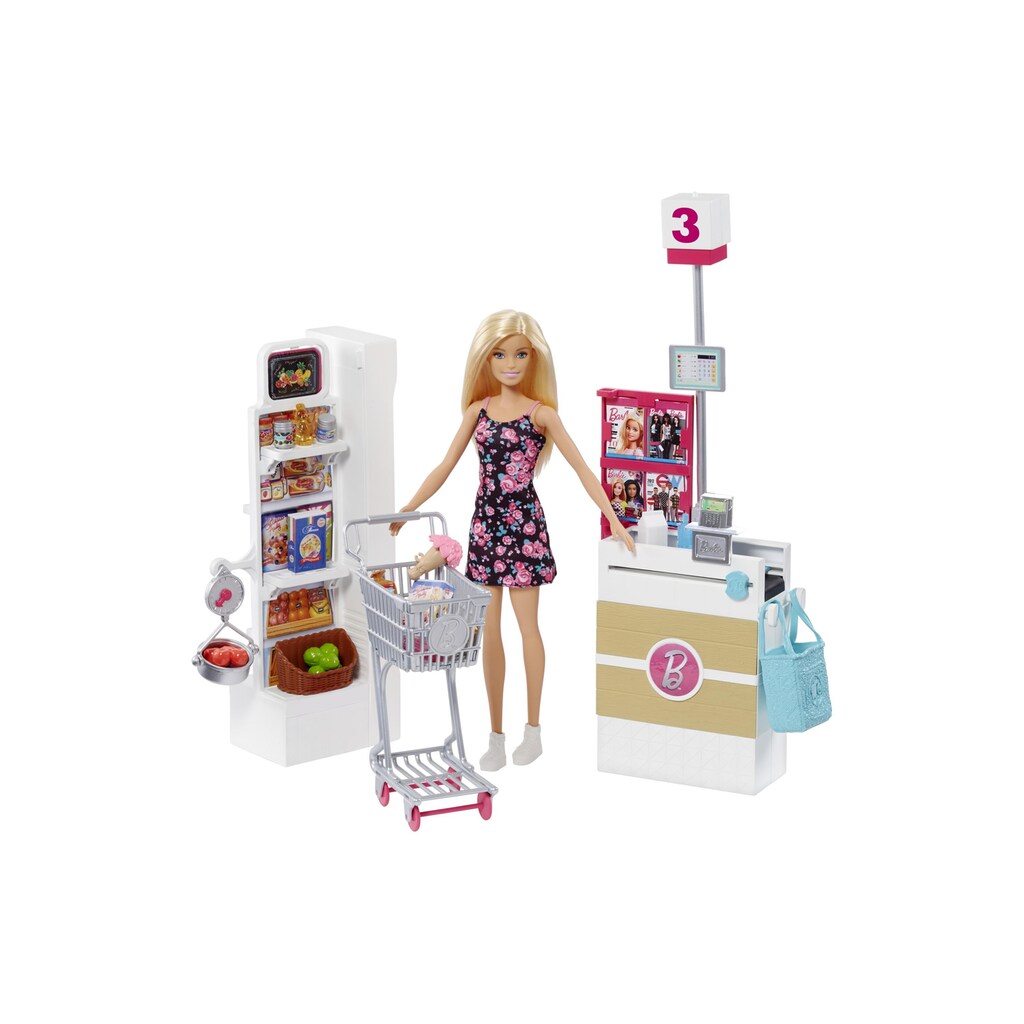 Barbie Spielfigur »Supermarkt mit Puppe«, (Set)
