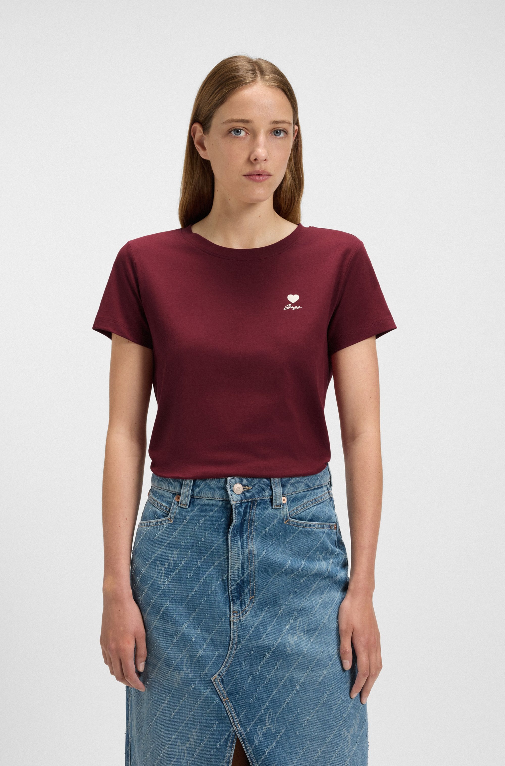 BOSS ORANGE T-Shirt »Esogo Premium Damenmode« mit Artwork auf der Brust