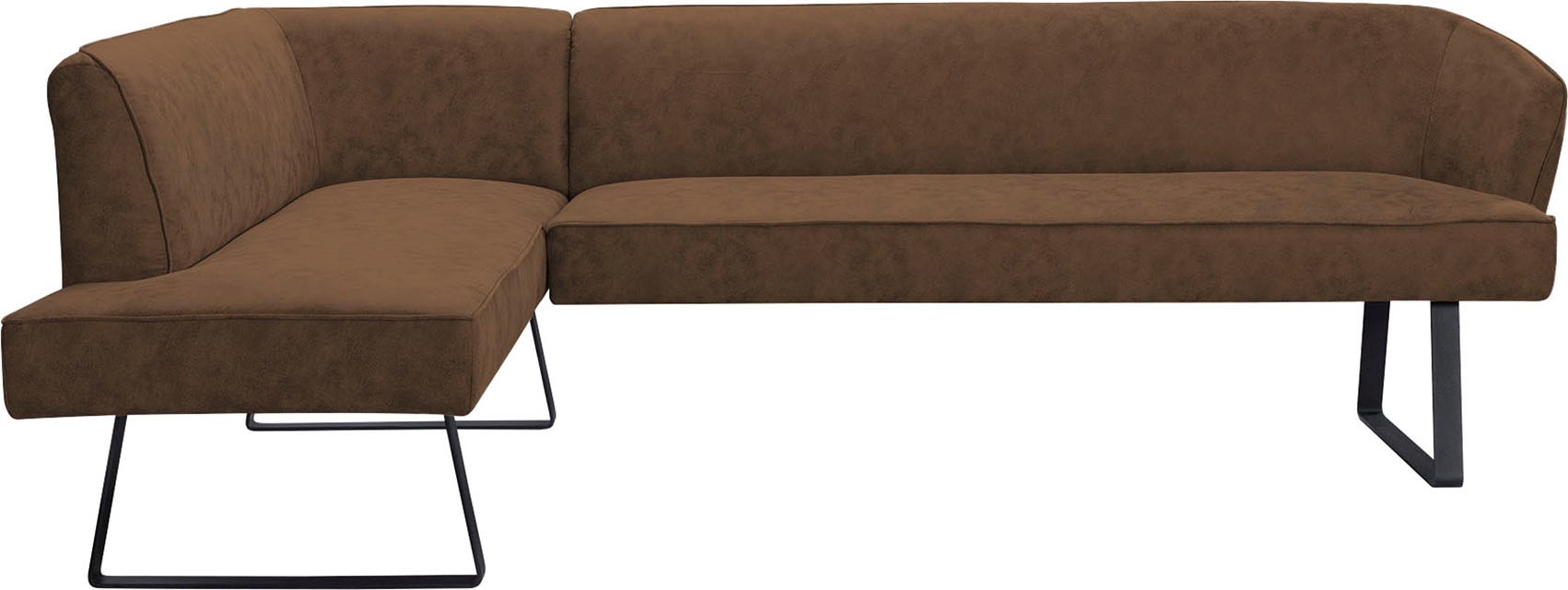 exxpo - sofa fashion Eckbank »Americano«, mit Keder und Metallfüssen, Bezug in verschiedenen Qualitäten