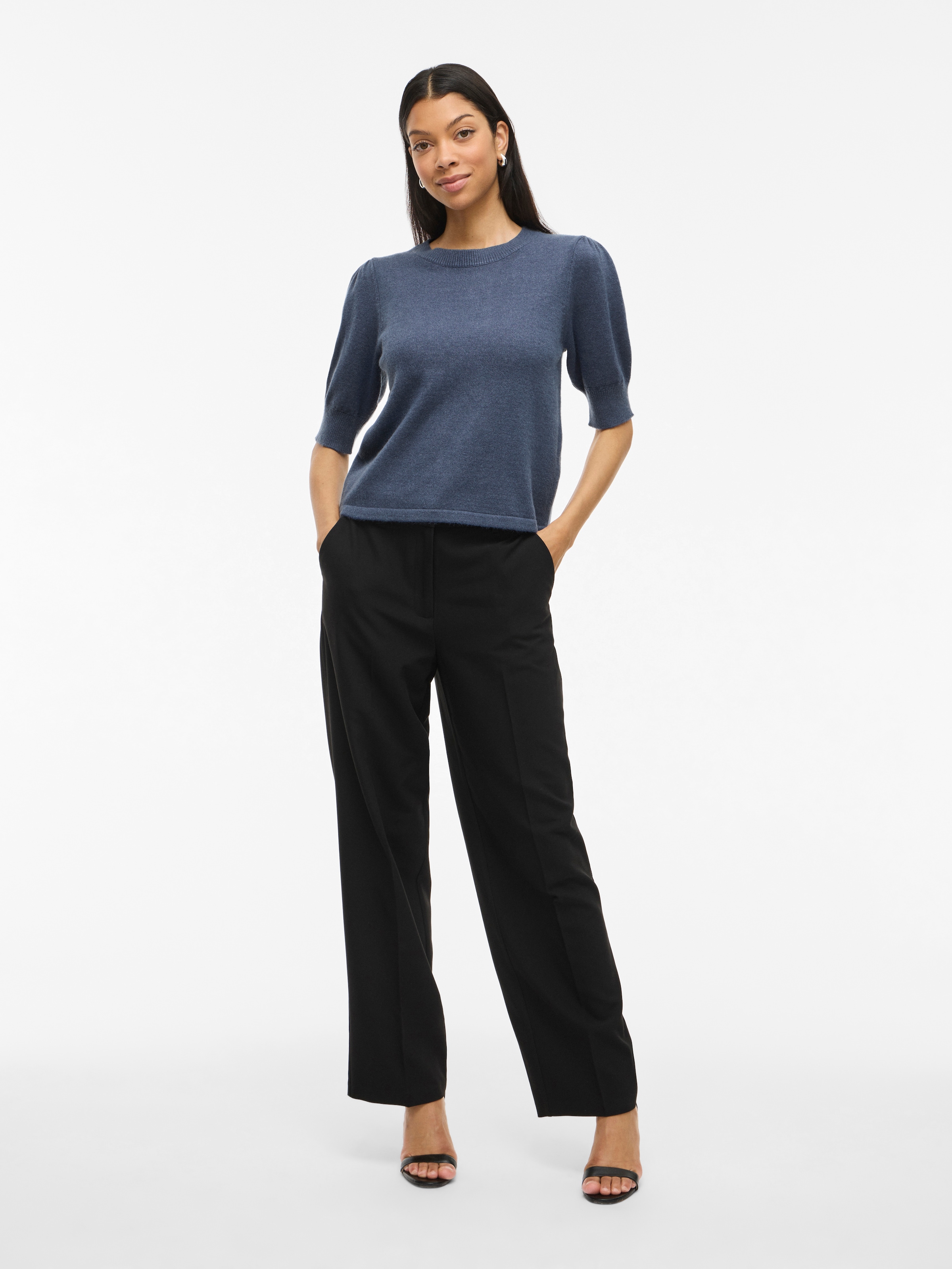 Vila Strickpullover »VIRIL 2/4 SLEEVE O-NECK KNIT TOP - NOOS«