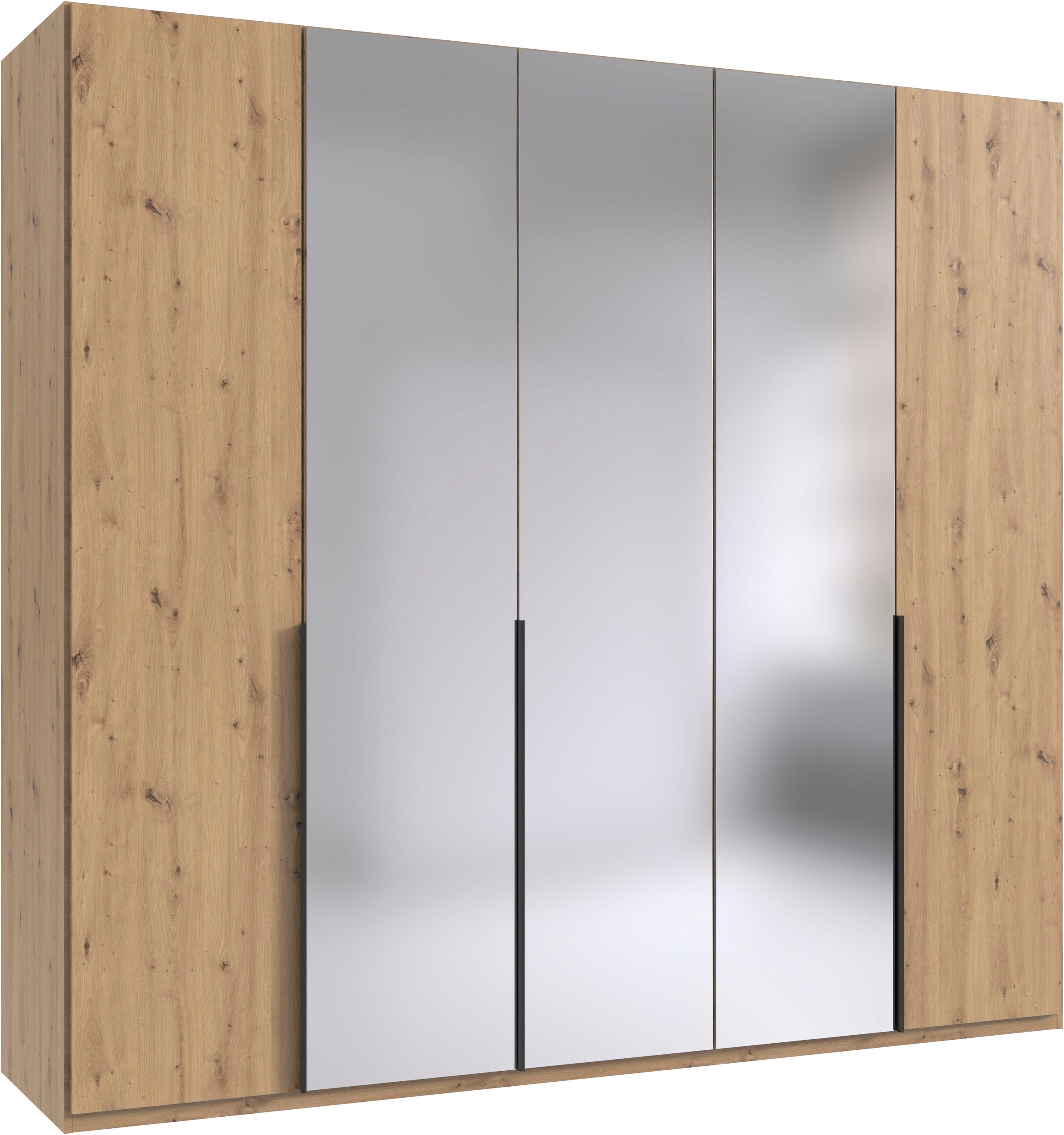 Wimex Kleiderschrank »Mugano,in 5 Breiten,2 Höhen,2 Tiefen, viele Farben, Made in Germany« in Basic oder Premium Ausstattung, mit langen Griffen aus Metall, mit oder ohne Spiegel