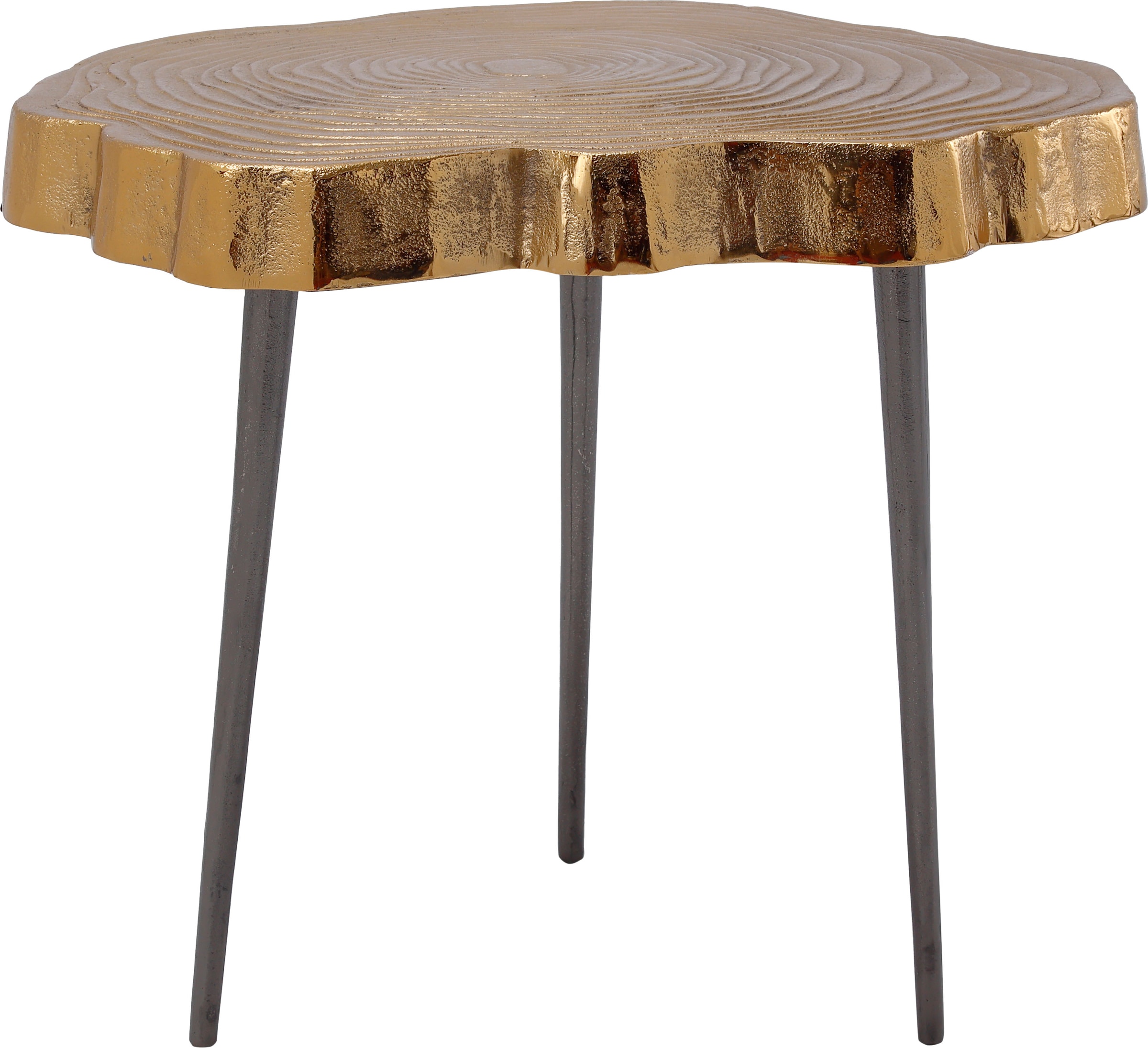 Kayoom Beistelltisch »Wood Art 125, detailverliebter Beistelltisch, edler Look«, (1 St.), Dekorativer Beistelltisch, Baumscheiben-Design, Retro-Look