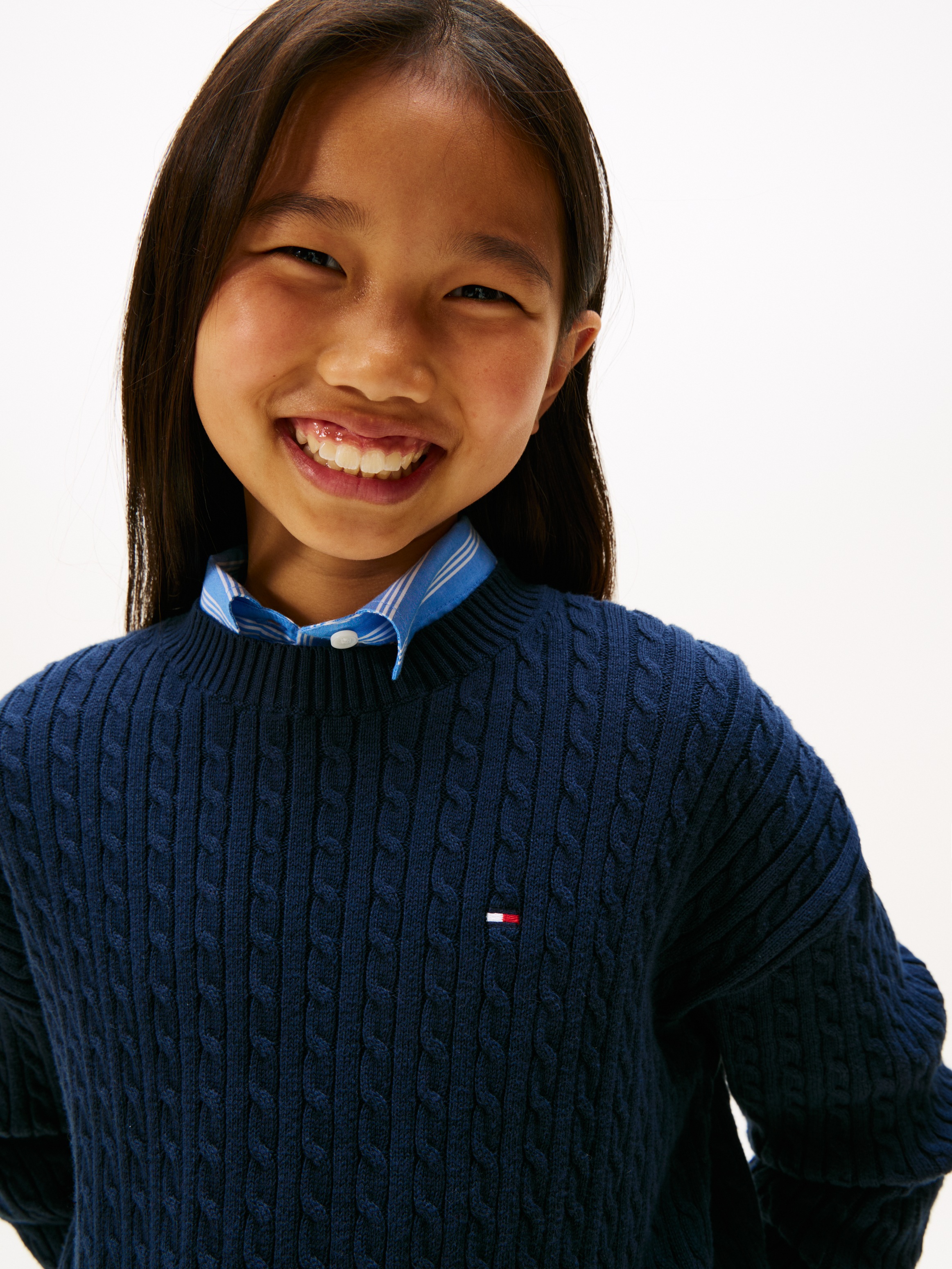TOMMY HILFIGER Mädchen Pullover dunkelblau | 176