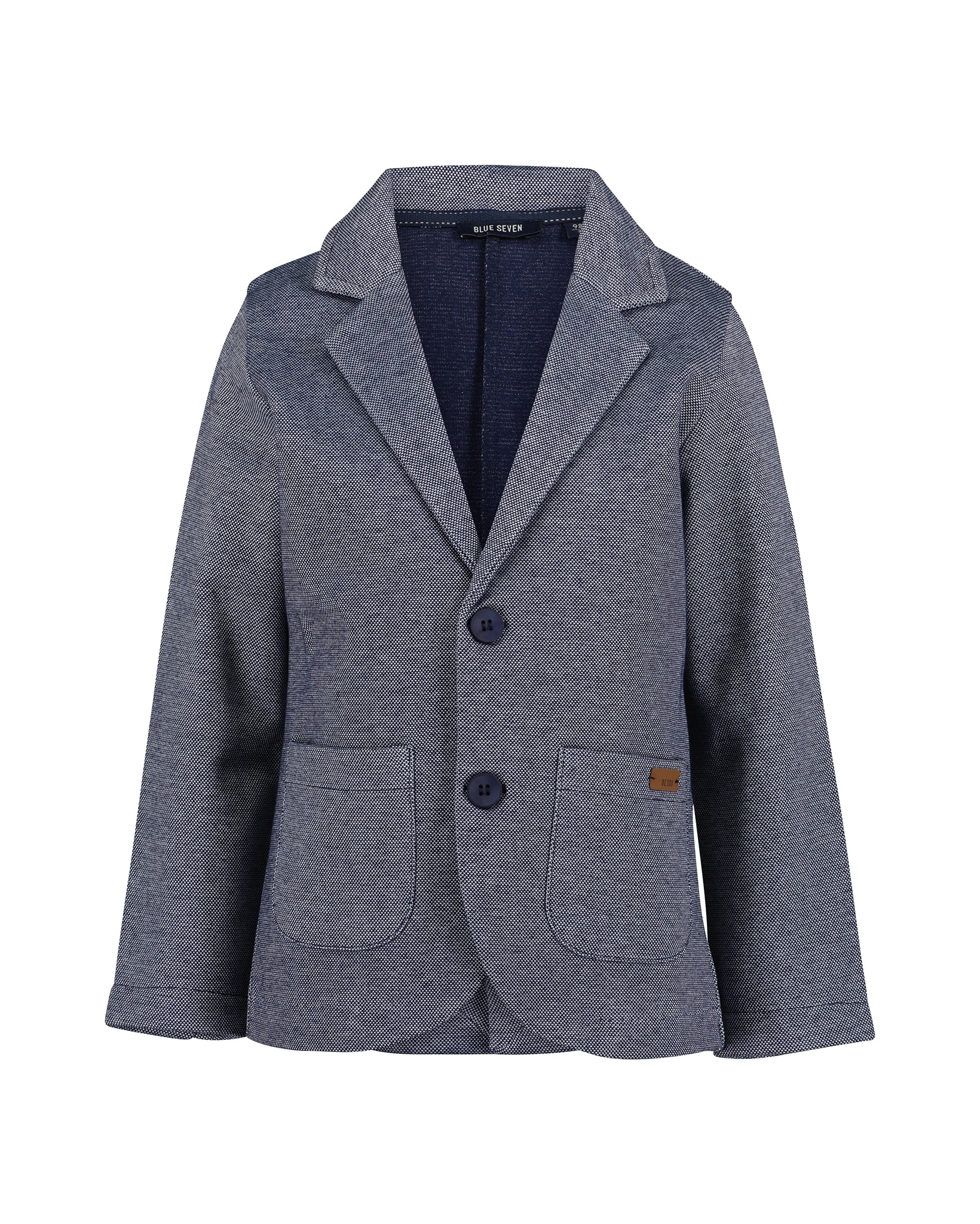 Blue Seven, Herren, Sweatjacke Sweatblazer, Einreiher mit Reversekragen, dk blau, 116, Lässiger Sweatshirtblazer von BLUE SEVEN