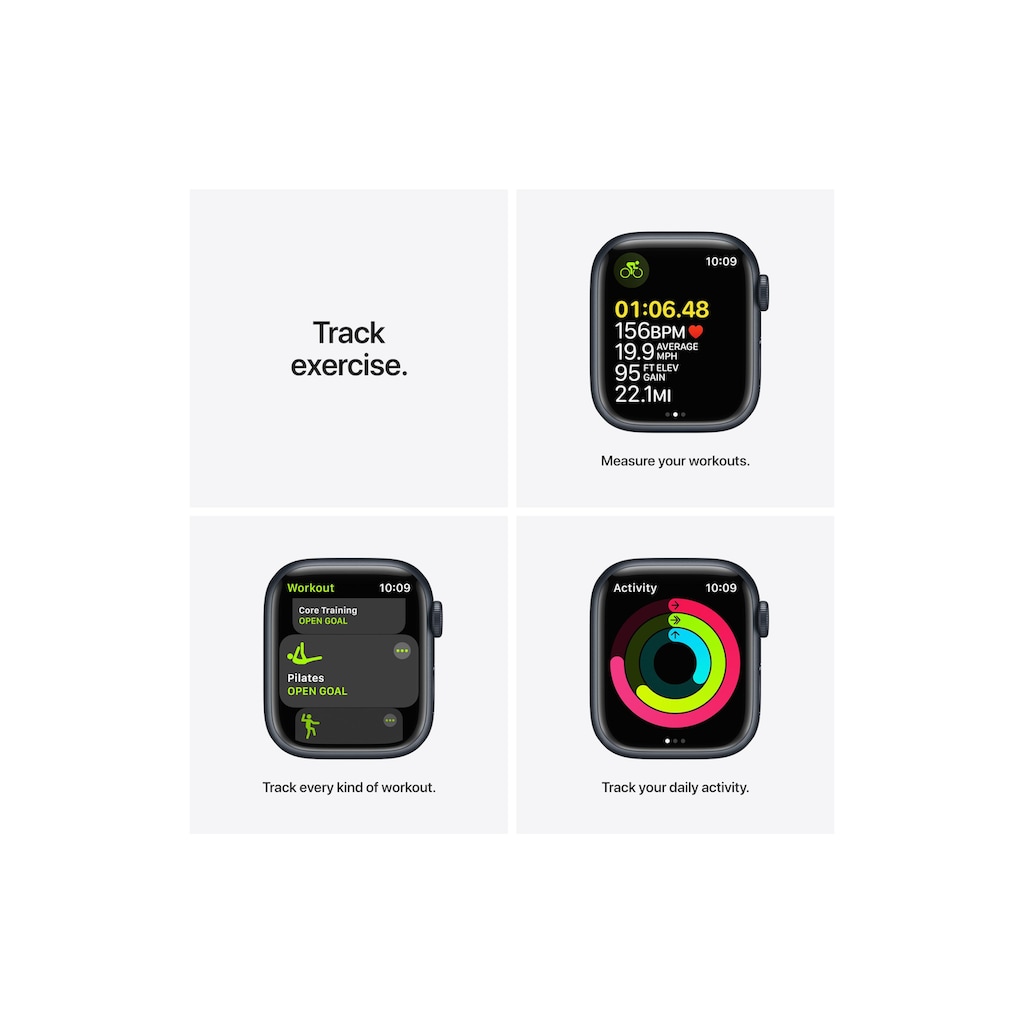 Apple Smartwatch »Serie 7, GPS, 41 mm Aluminiumgehäuse mit Sportarmband«, (Watch OS)