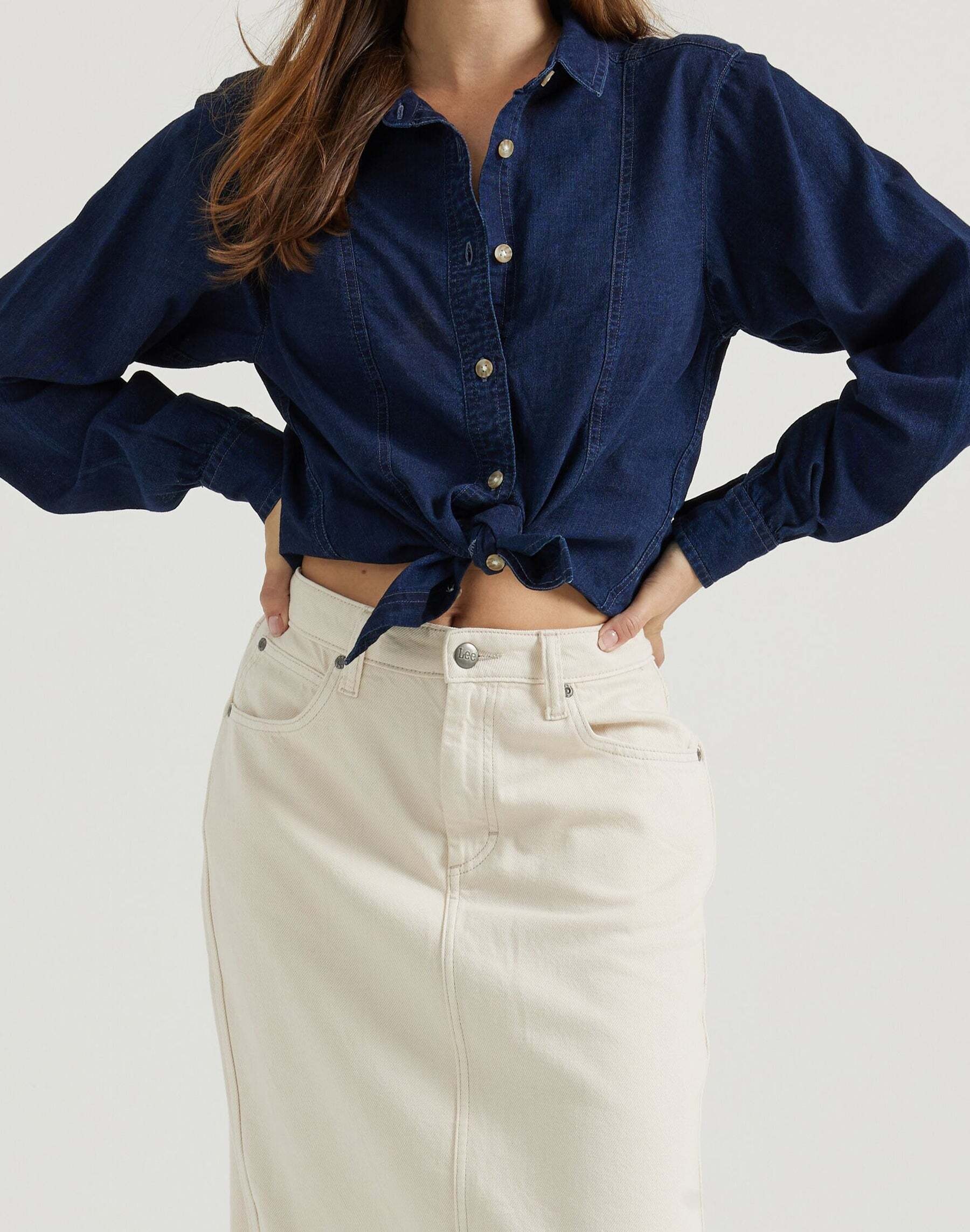 Lee® Jeansbluse »LEE Jeanshemd Blouson Shirt«