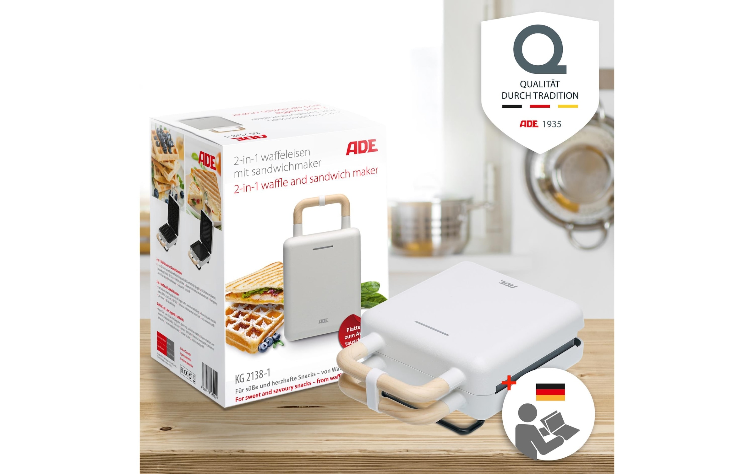 ADE Waffeleisen »Weiss«, 600 W