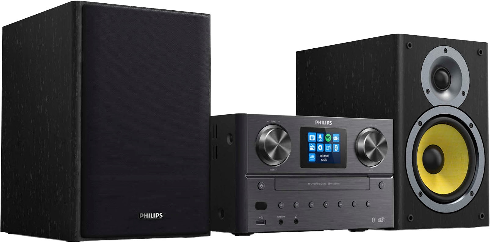 Philips Stereoanlage "TAM8905" (Bluetooth  WLAN Digitalradio (DAB+)  FM-Tuner  Internetradio 100 W)