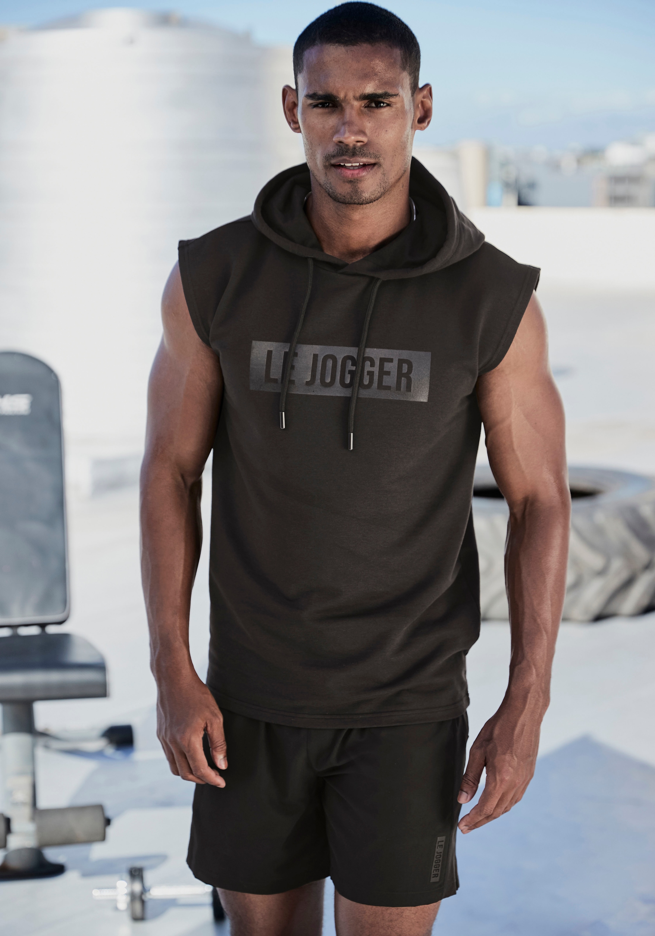 le jogger®  le jogger® Kapuzenpullover, mit Druck und Kordelzug