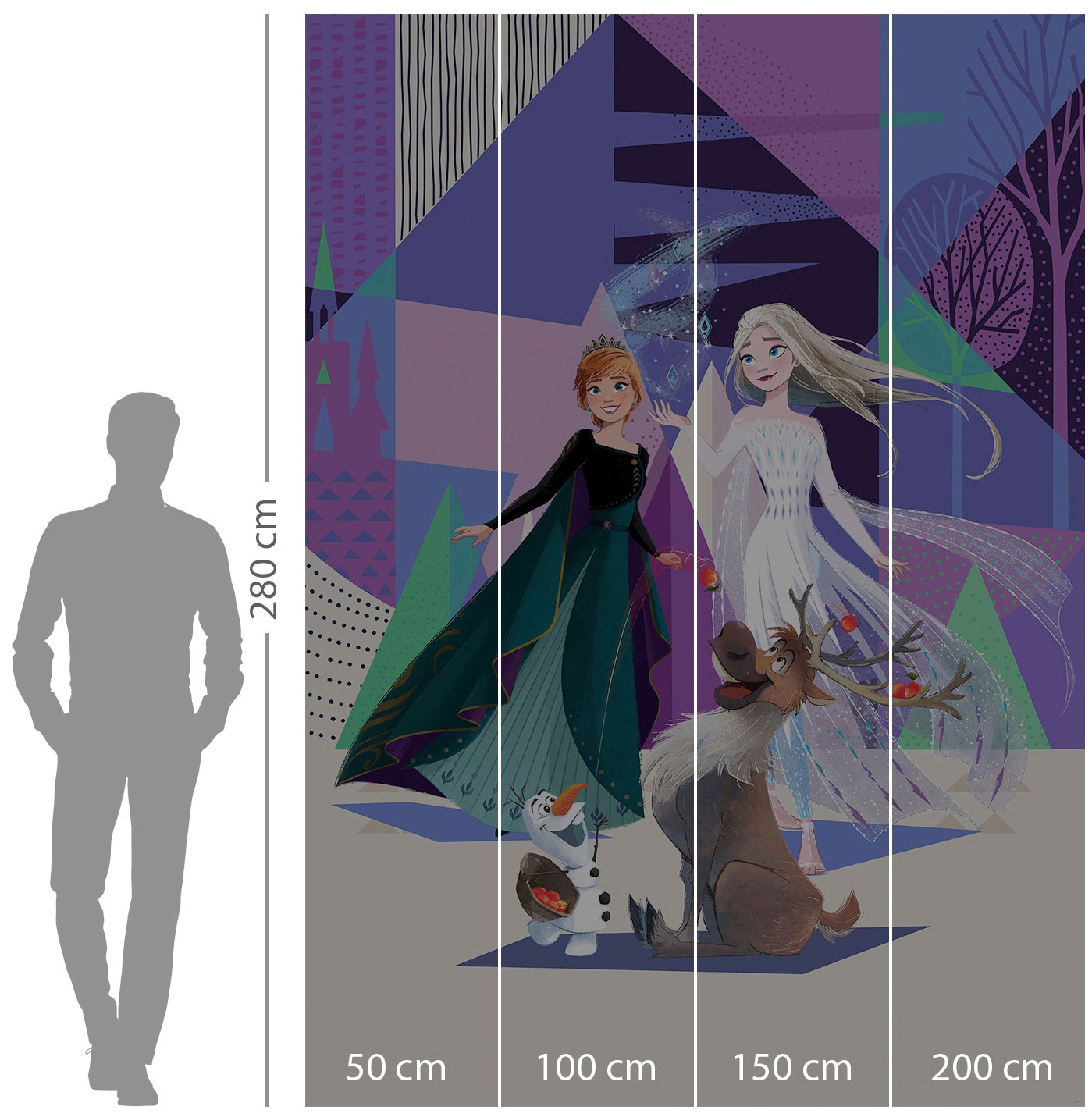 Komar Vliestapete »Digitaldruck Vlies - Frozen Abstract Arendelle - Grösse 200 x 280 cm«, bedruckt, Kinderzimmer