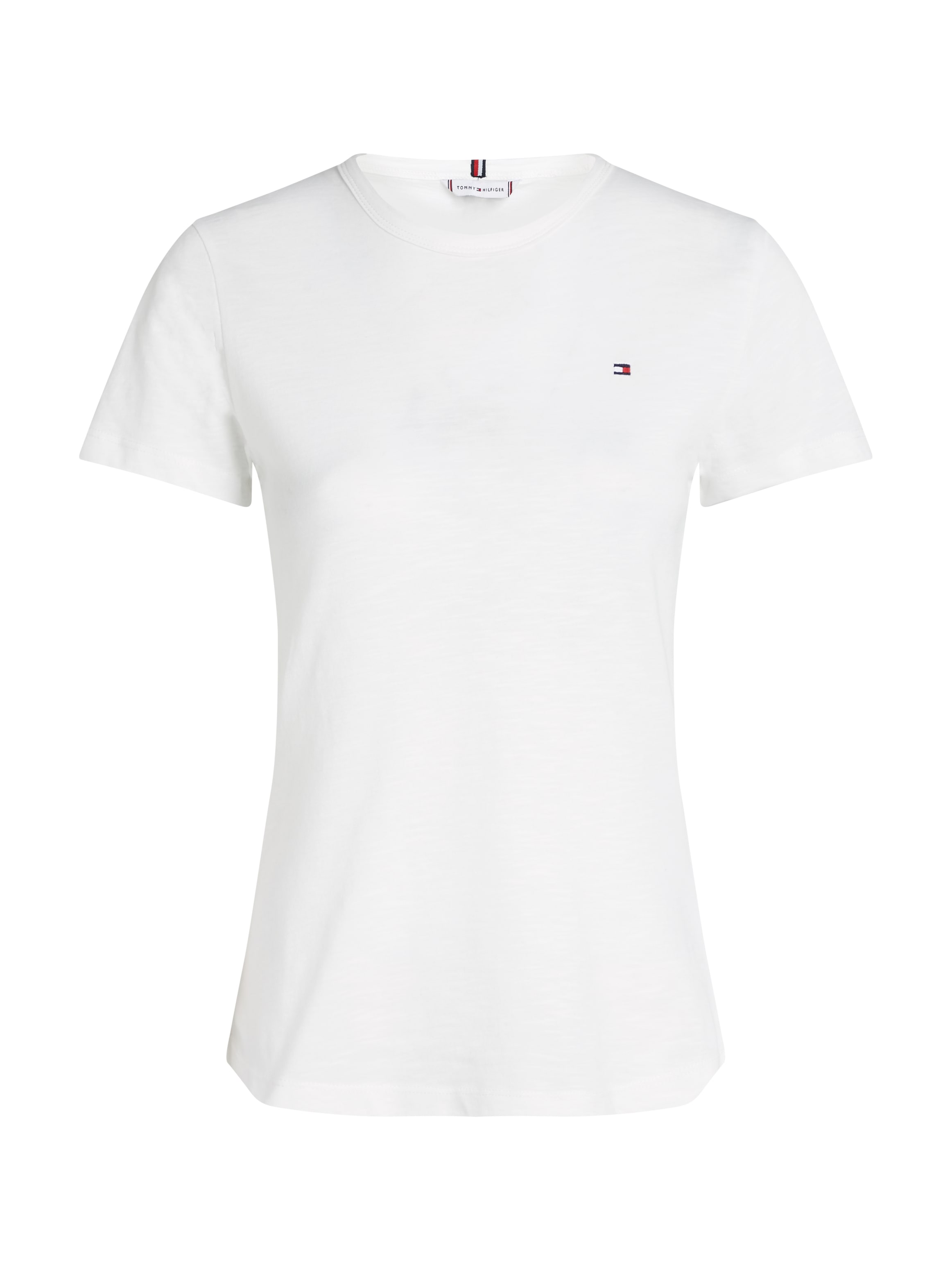 Tommy Hilfiger Rundhalsshirt »1985 SLIM SLUB C-NK SS«, mit Logostickerei