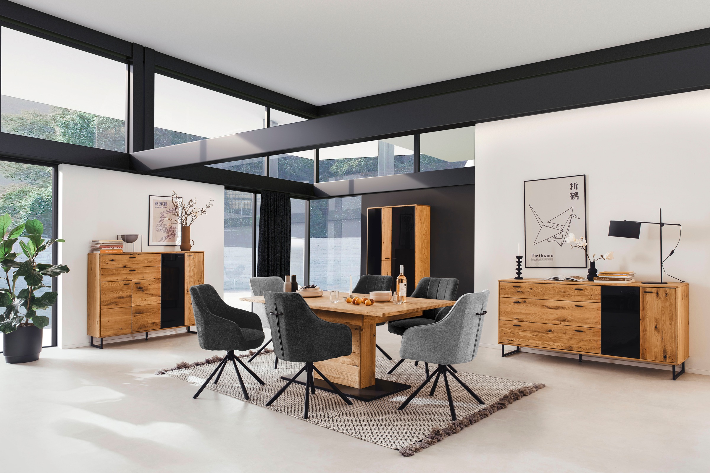 MCA furniture Esszimmerstuhl »KASAMA«, Strukturstoff, (2er-Set), 180° drehbar, Belastbarkeit120 kg, Sitzhöhe ca. 51 cm