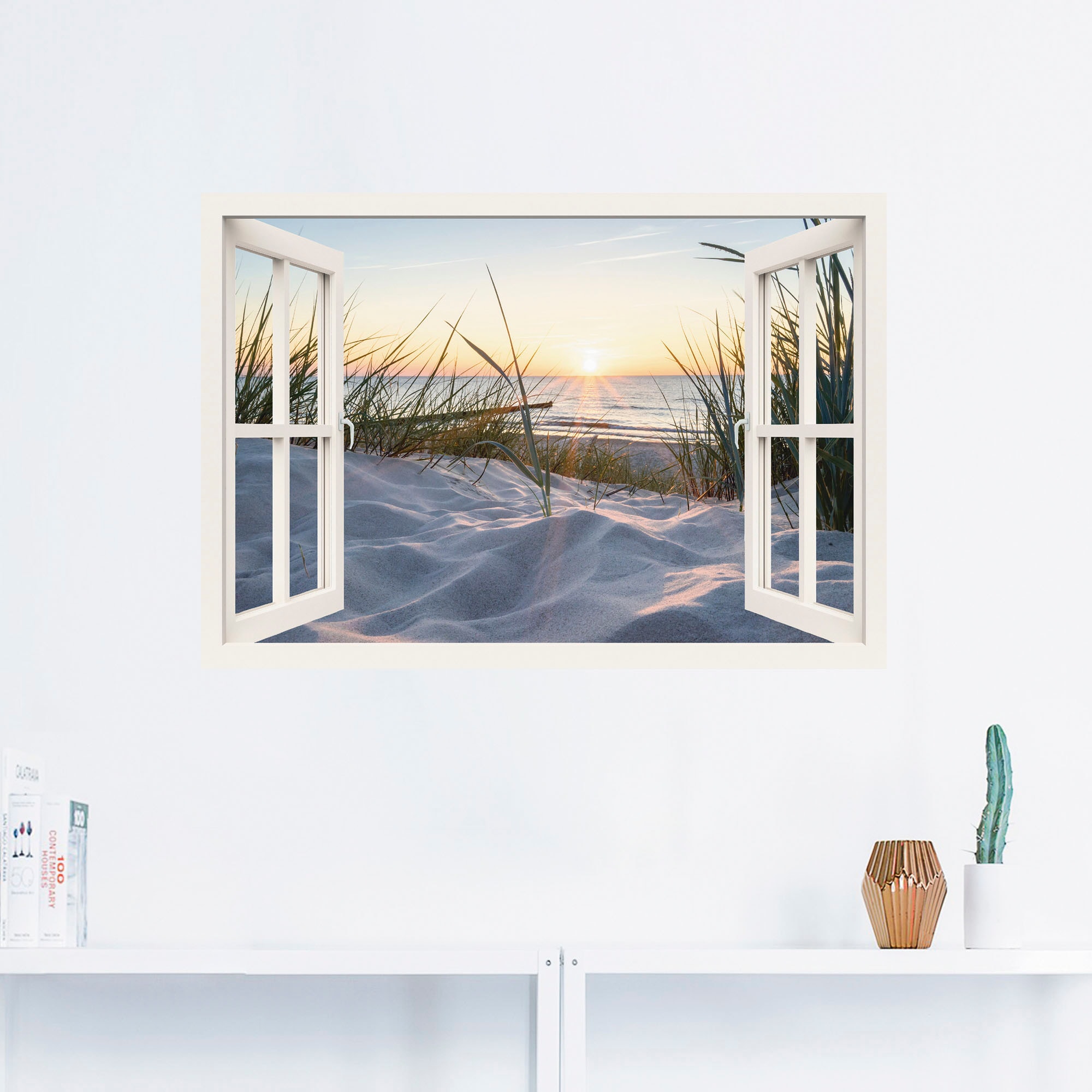 Artland Wandbild »Ostseestrand Meer St.), Fenster«, online Alubild, Bilder, oder versch. als Grössen (1 Poster Wandaufkleber durchs Jelmoli-Versand bestellen Leinwandbild, in 