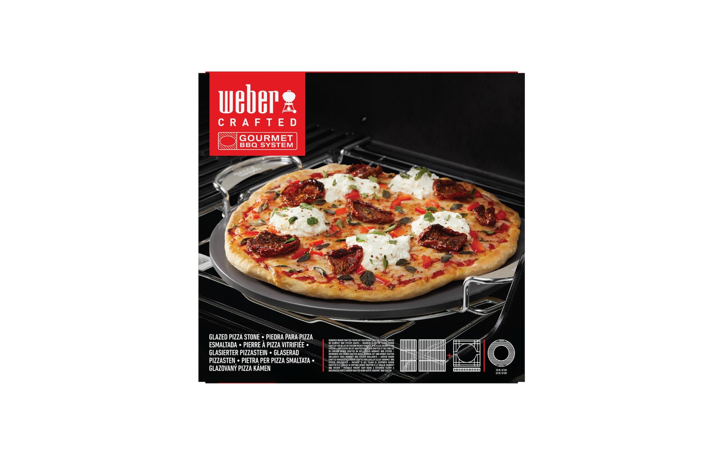 Weber Pizzastein »mit Gestell, rund«, Edelstahl