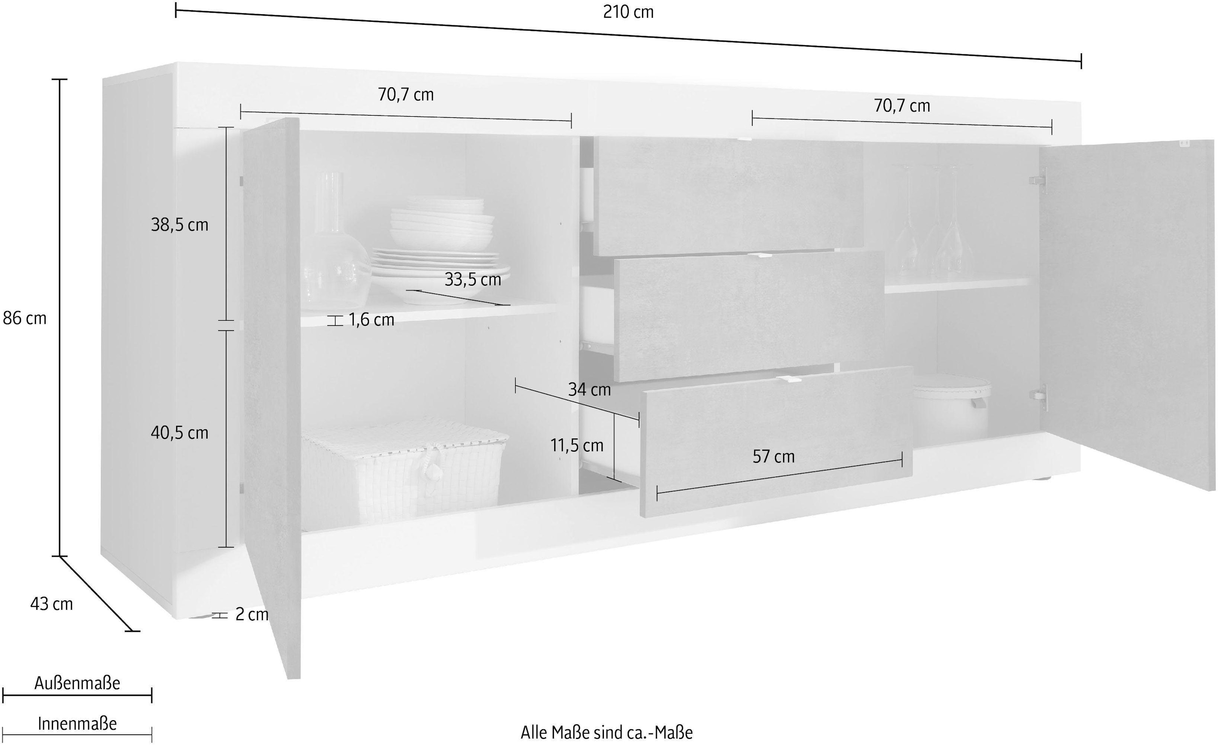 INOSIGN Sideboard »Basic«, 210 cm