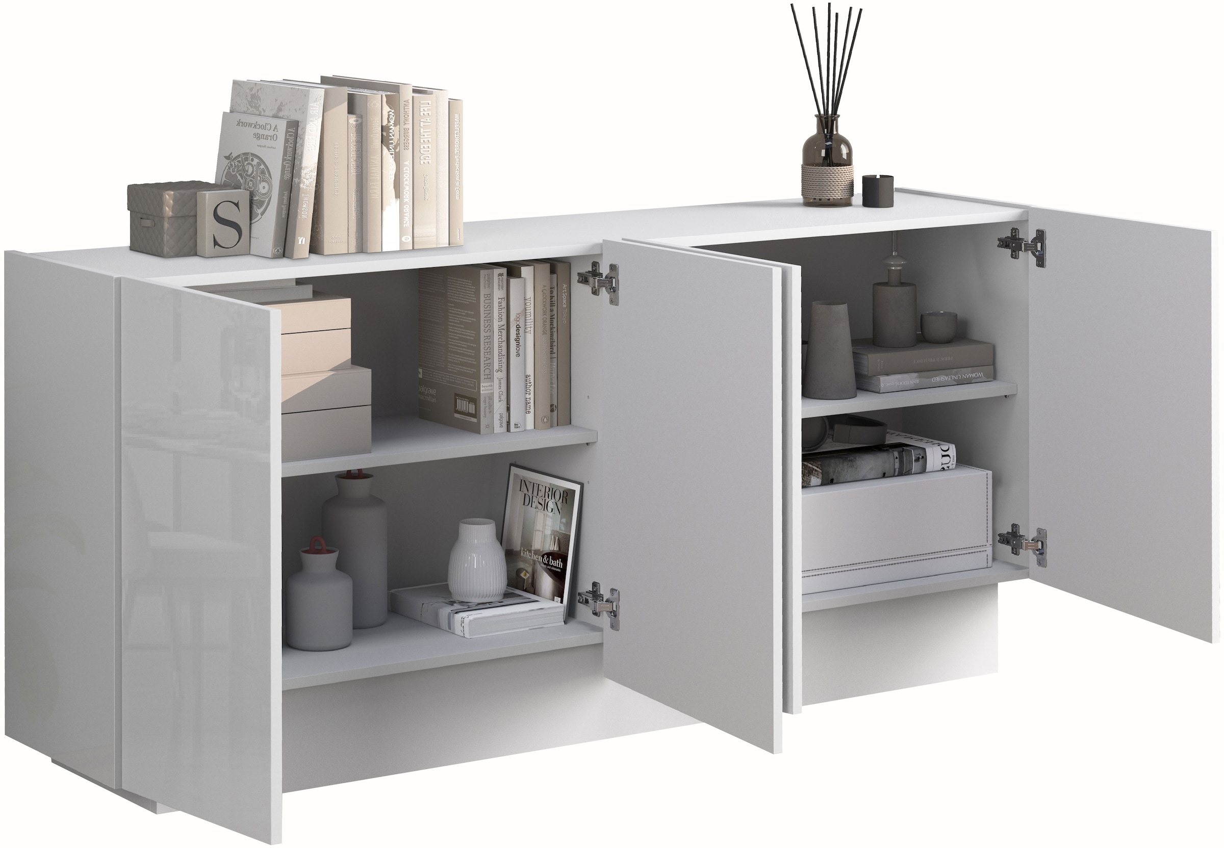 INOSIGN Sideboard »VELA, Sideboard, Breite 160 cm, Design mit schrägen Türen«, (1 St.), Made in Italy, Masse-B/T/H: 160x35x75,Sideboard, Anrichte, Kommode