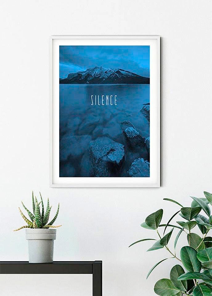 ❤ Komar Poster »Word Lake Silence Blue«, Natur, (Packung, 1 St.),  Kinderzimmer, Schlafzimmer, Wohnzimmer kaufen im Jelmoli-Online Shop