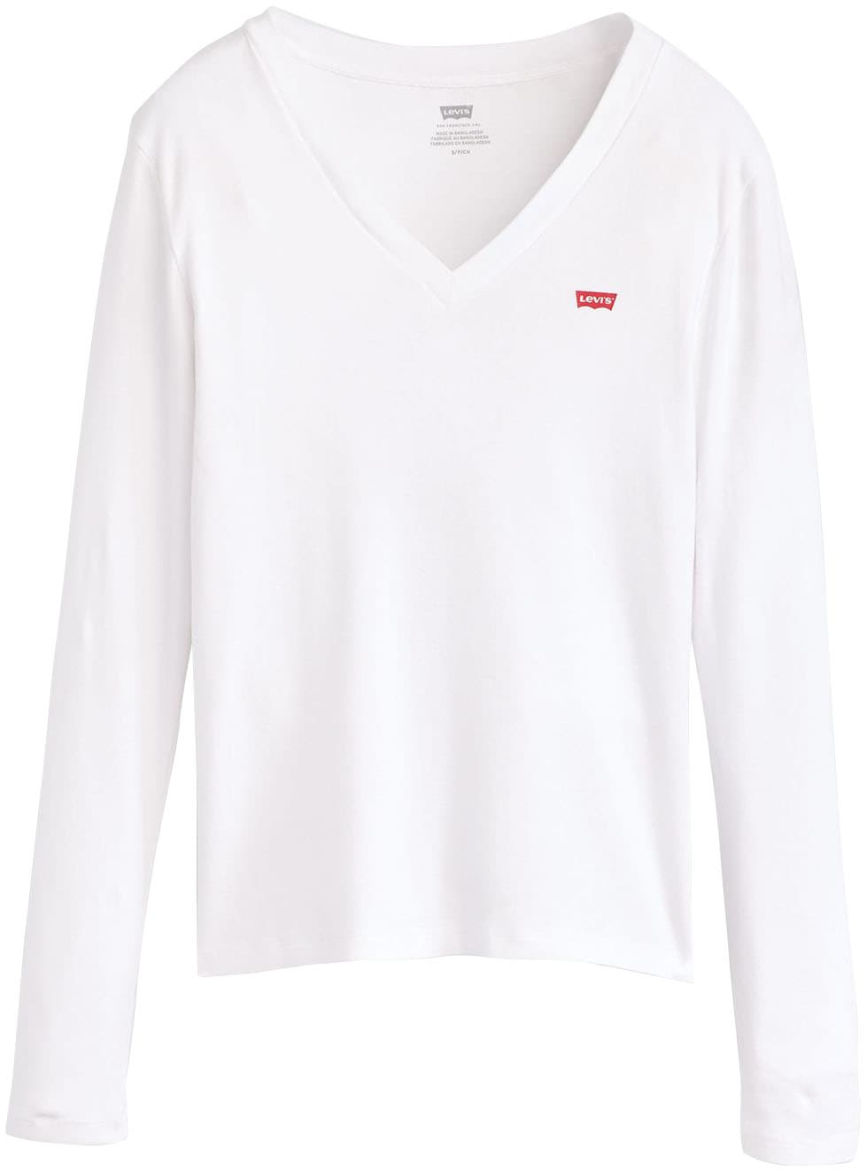 Levi's® Langarmshirt »ESSENTIAL HM LS VNECK«, mit Logo Stickerei