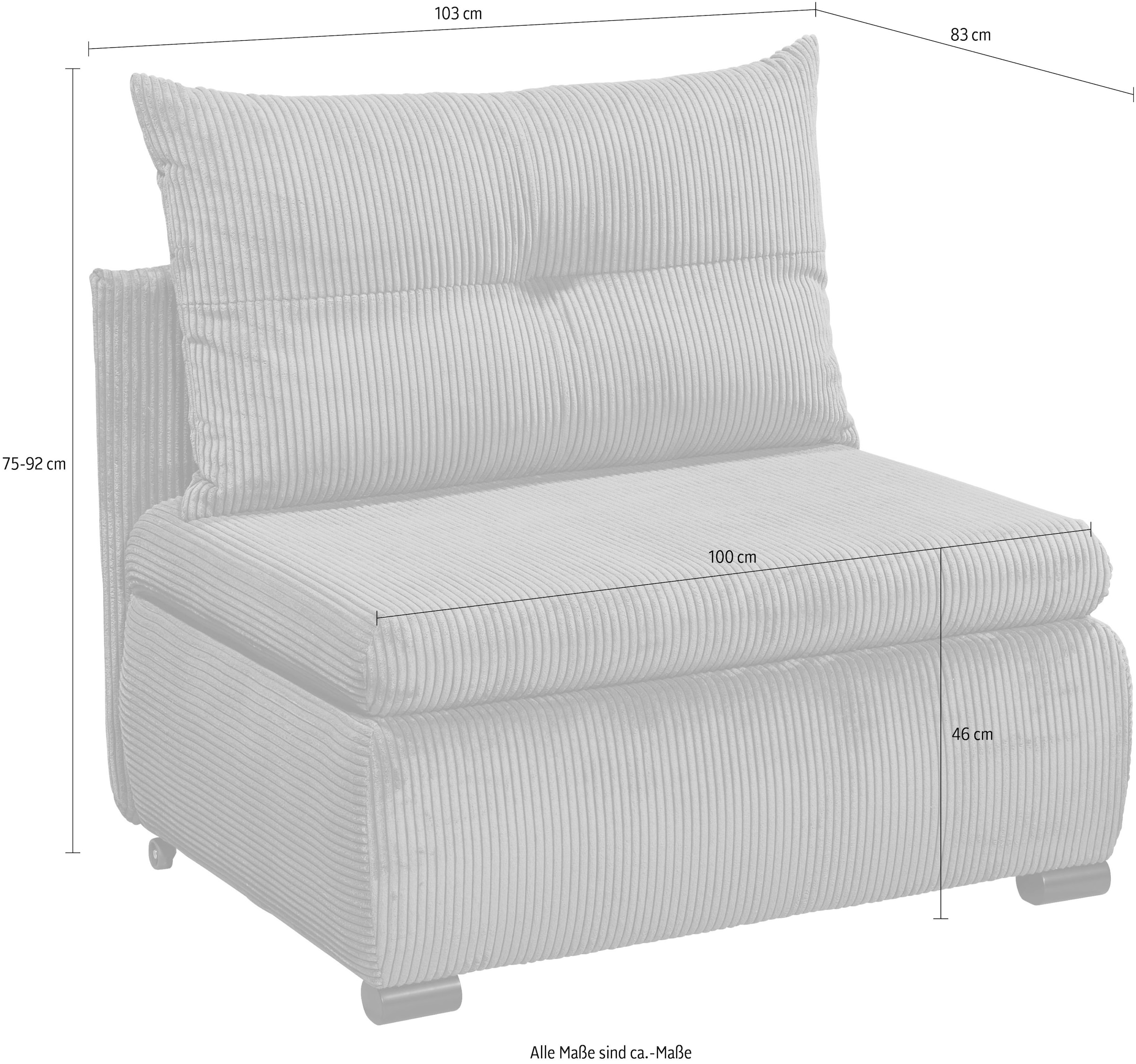 ED EXCITING DESIGN Schlafsofa »Charlie«, frei im Raum stellbar, mit Bettkasten, Schlaffunktion & 1 Rückenkissen