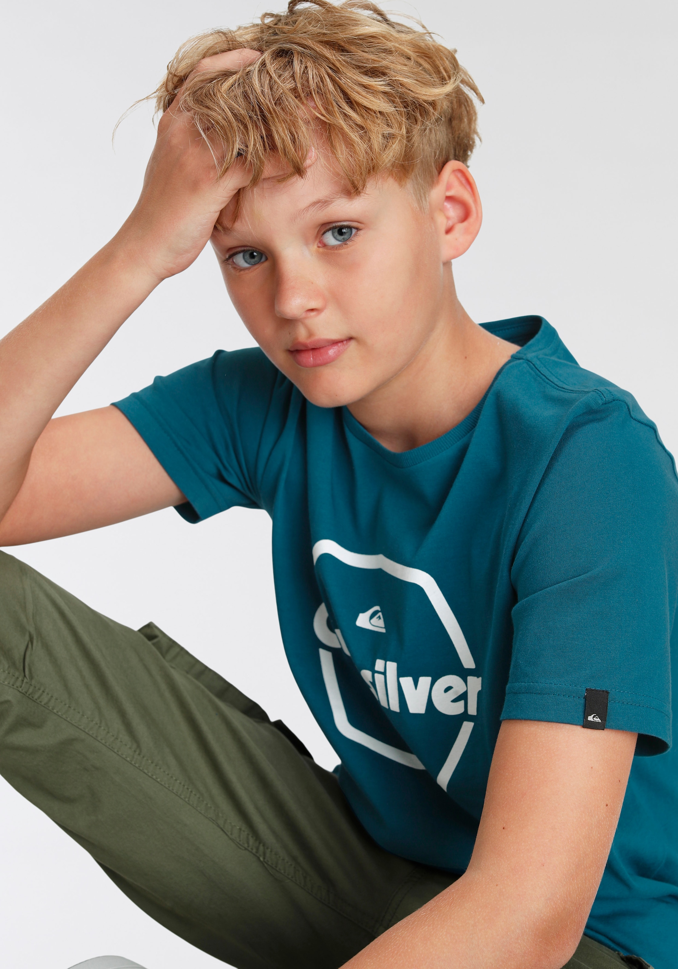 entdecken T-Shirt mit Doppelpack (Packung, ✵ günstig Quiksilver »Jungen Jelmoli-Versand | tlg.) Logodruck«, 2