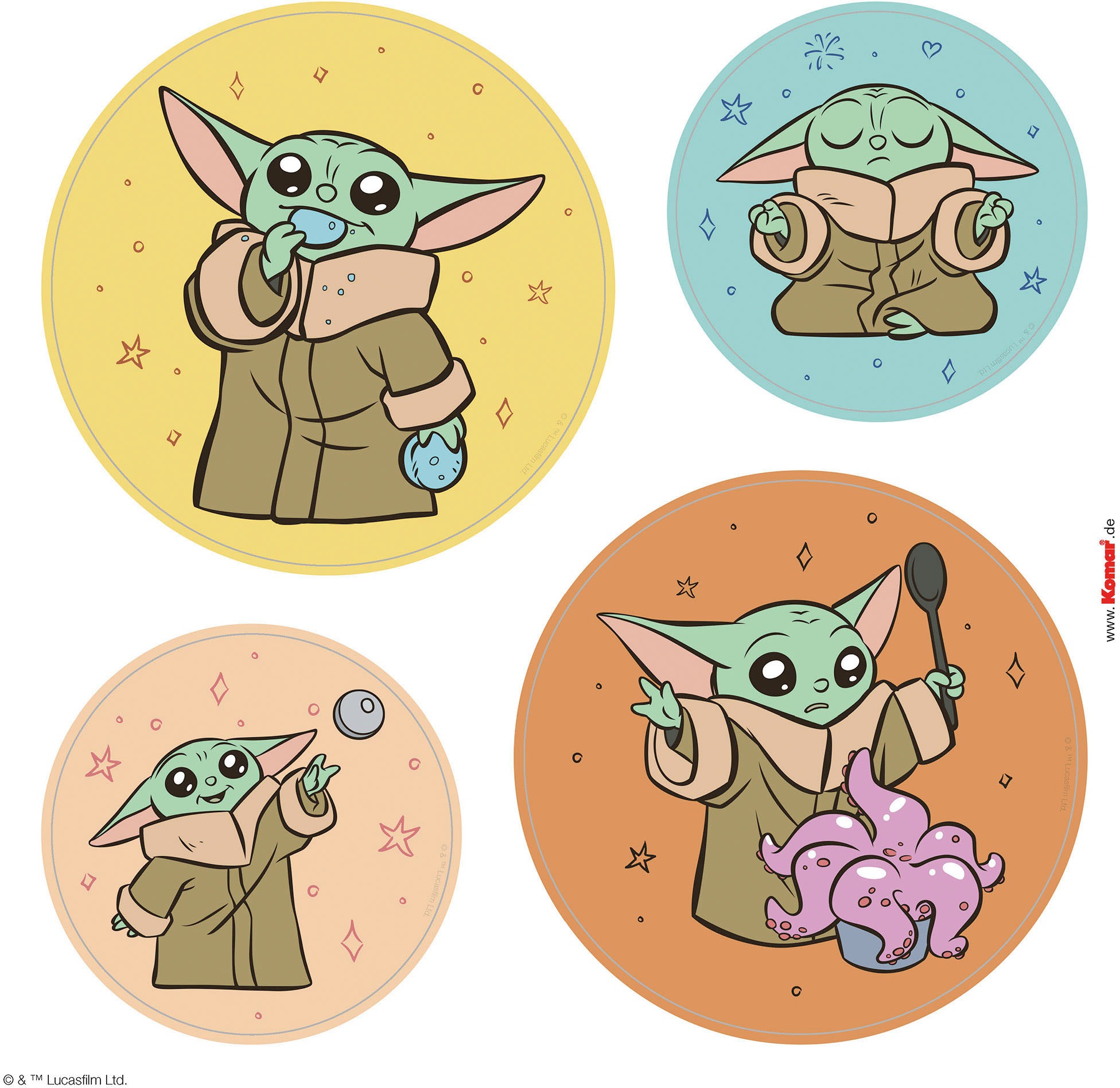 Komar Fensterdekoration »Fenstersticker - Grogu - Padawan Bubbles  - Grösse 30 x 30 cm, 2 Bogen«