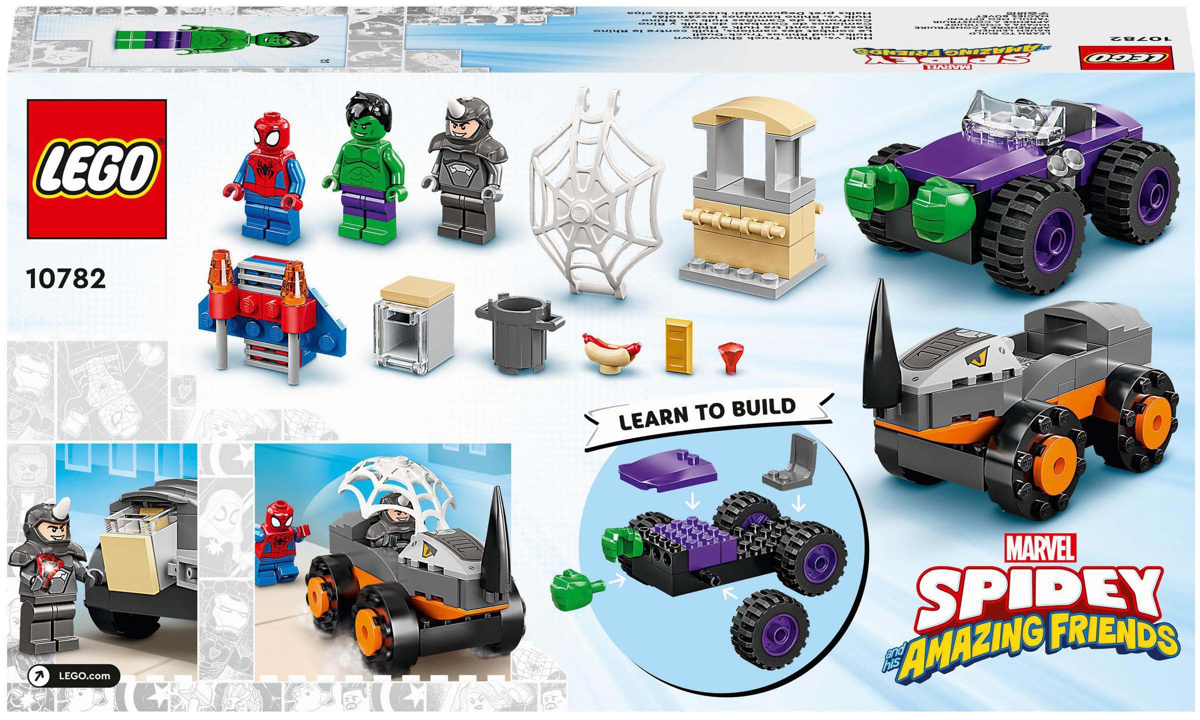 LEGO® Konstruktionsspielsteine »Hulks und Rhinos Truck-Duell (10782), LEGO® Marvel«, (110 St.)