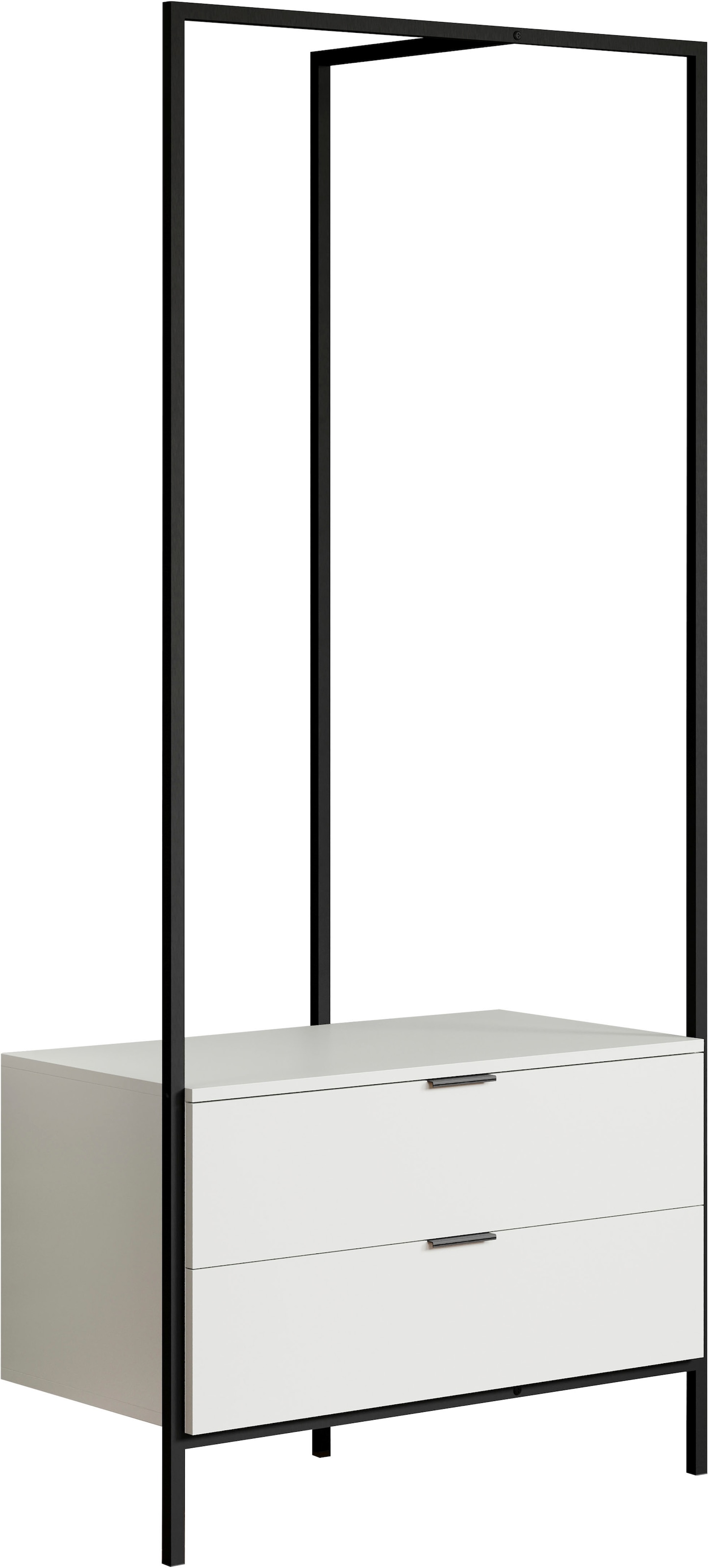 INOSIGN Garderobenschrank »Innsbruck«, (1 St.), Freistehender Kleiderbügel mit Schubladen und schwarzem Metallgestell