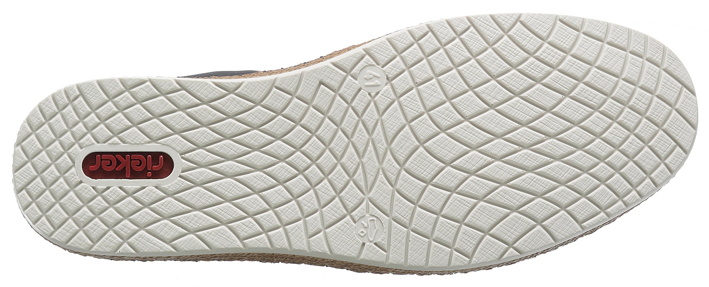 Rieker Slipper, mit modischer Laufsohle in Bast-Optik