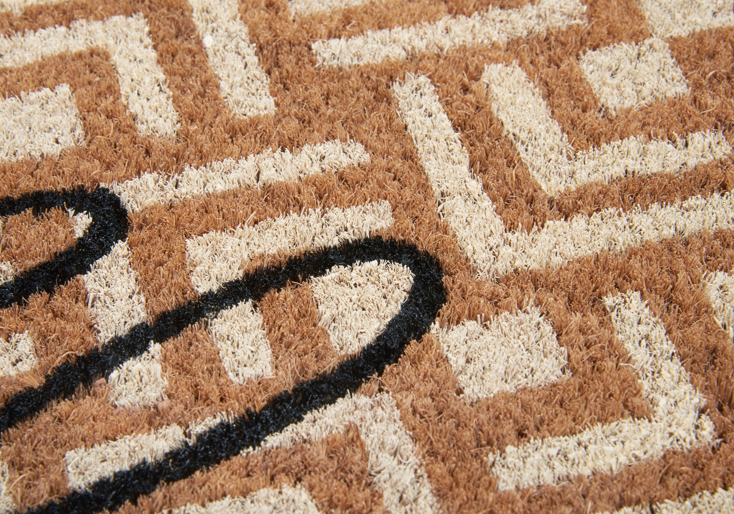 HANSE Home Fussmatte »Mix Mats Kokos Hello Geometric, Türmatte«, rechteckig, 15 mm Höhe, Kokos, Schmutzfangmatte, Outdoor, Rutschfest, Innen, Kokosmatte, Flur