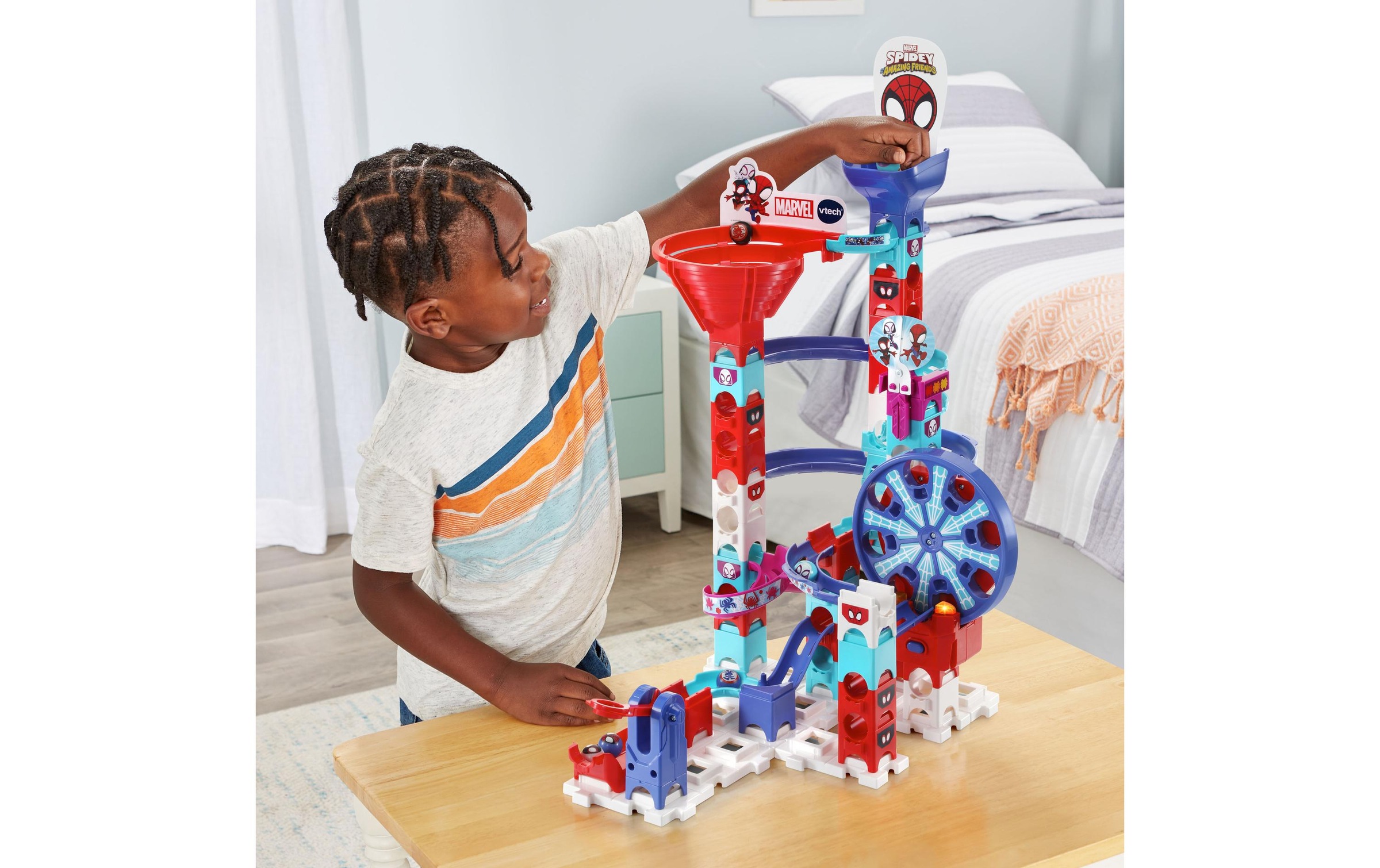Vtech® Kugelbahn »Marble Rush – Spidey Super Spin Challenge«, (62 tlg.)