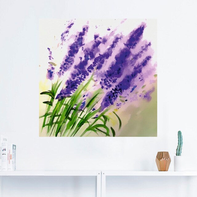 Artland Wandbild »Lavendel-aquarell«, Blumen, (1 St.), als Leinwandbild,  Wandaufkleber oder Poster in versch. Grössen online kaufen | Jelmoli-Versand